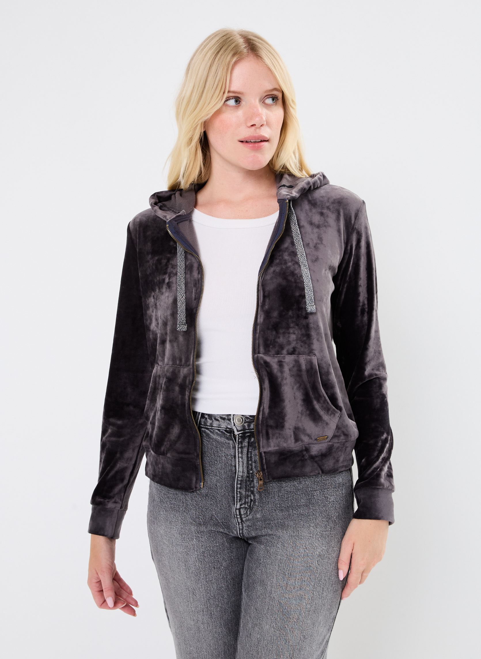 Sudaderas con cremallera Fresco Sealake mujer gris Banana Moon