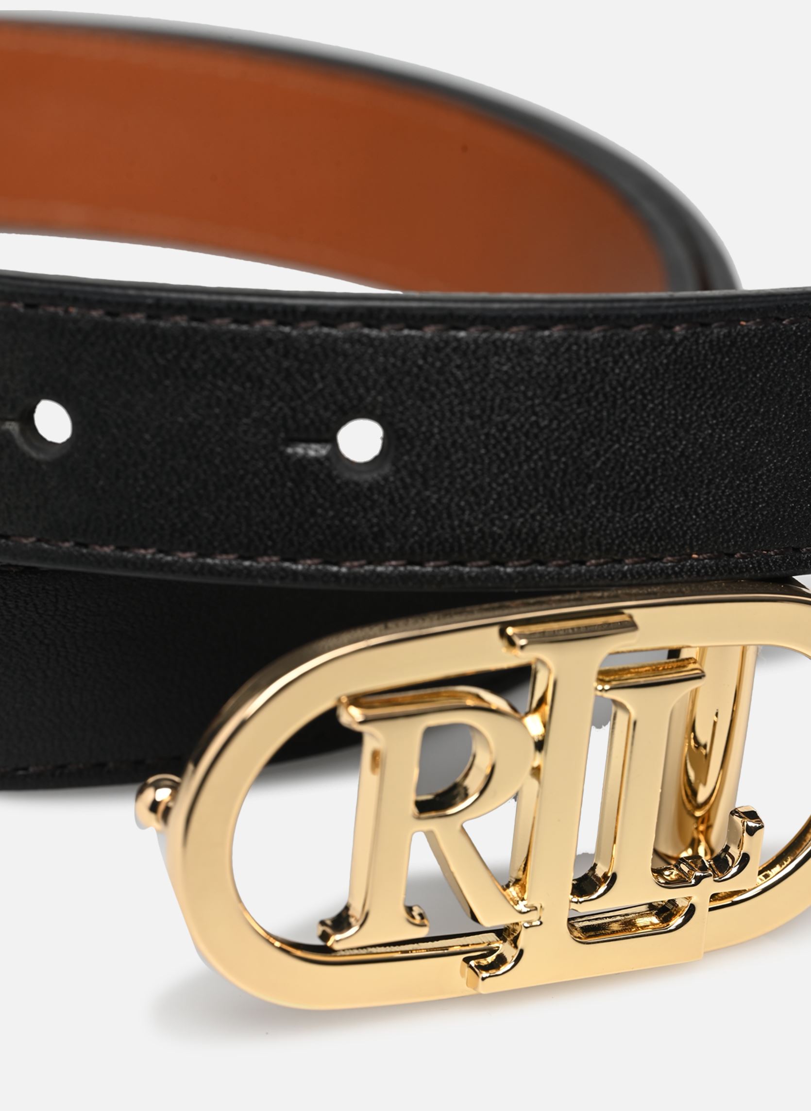 Cinture Oval Rev 25 Belt Skinny donna nero Lauren Ralph Lauren Cinture Oval Rev 25 Belt Skinny donna nero Black tan