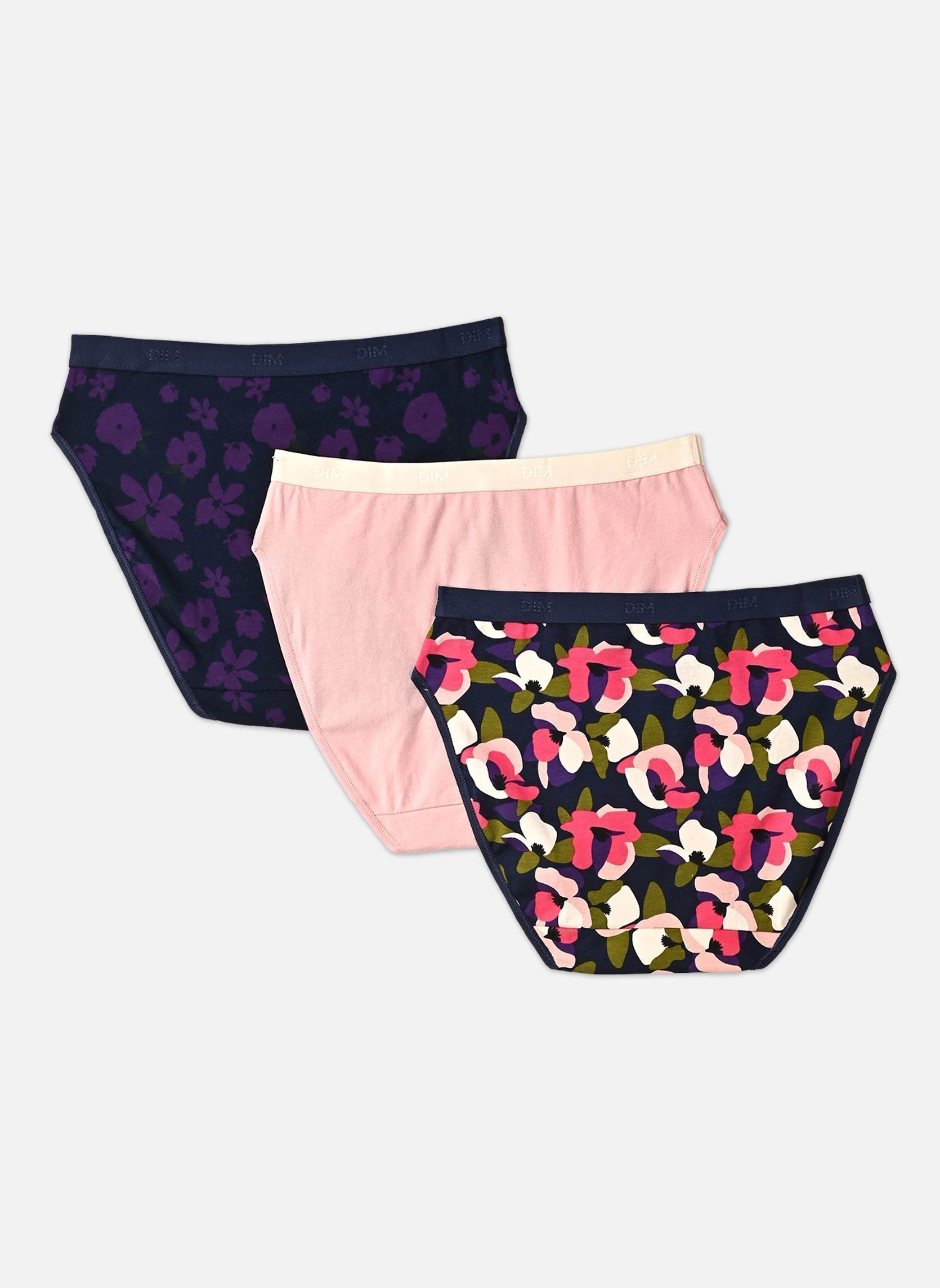 Culottes Pockets Coton Slips X3 femme multicolore Dim Culottes Pockets Coton Slips X3 femme multicolore BTP FLORAL C