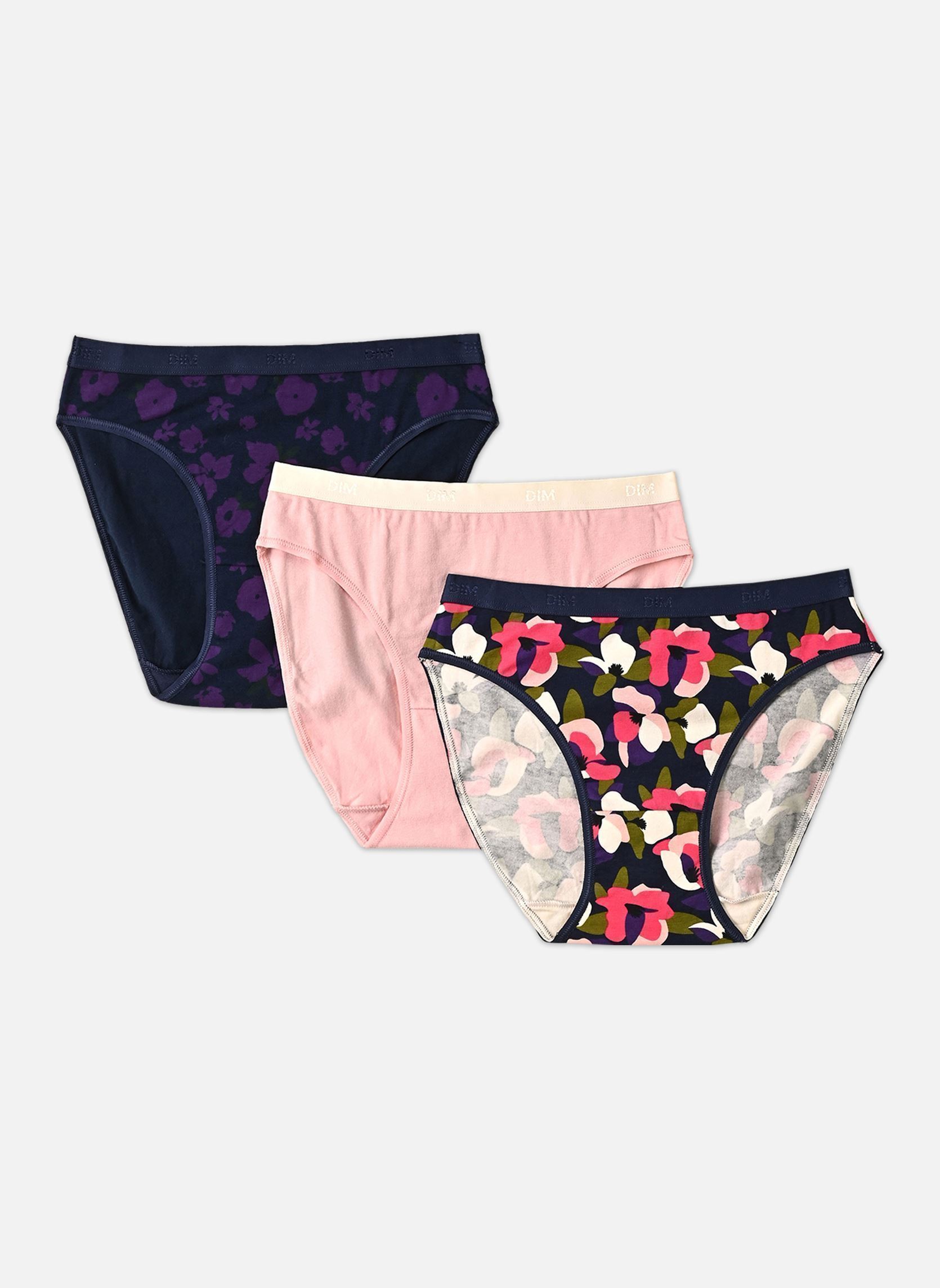 Culottes Pockets Coton Slips X3 femme multicolore Dim Culottes Pockets Coton Slips X3 femme multicolore BTP FLORAL C