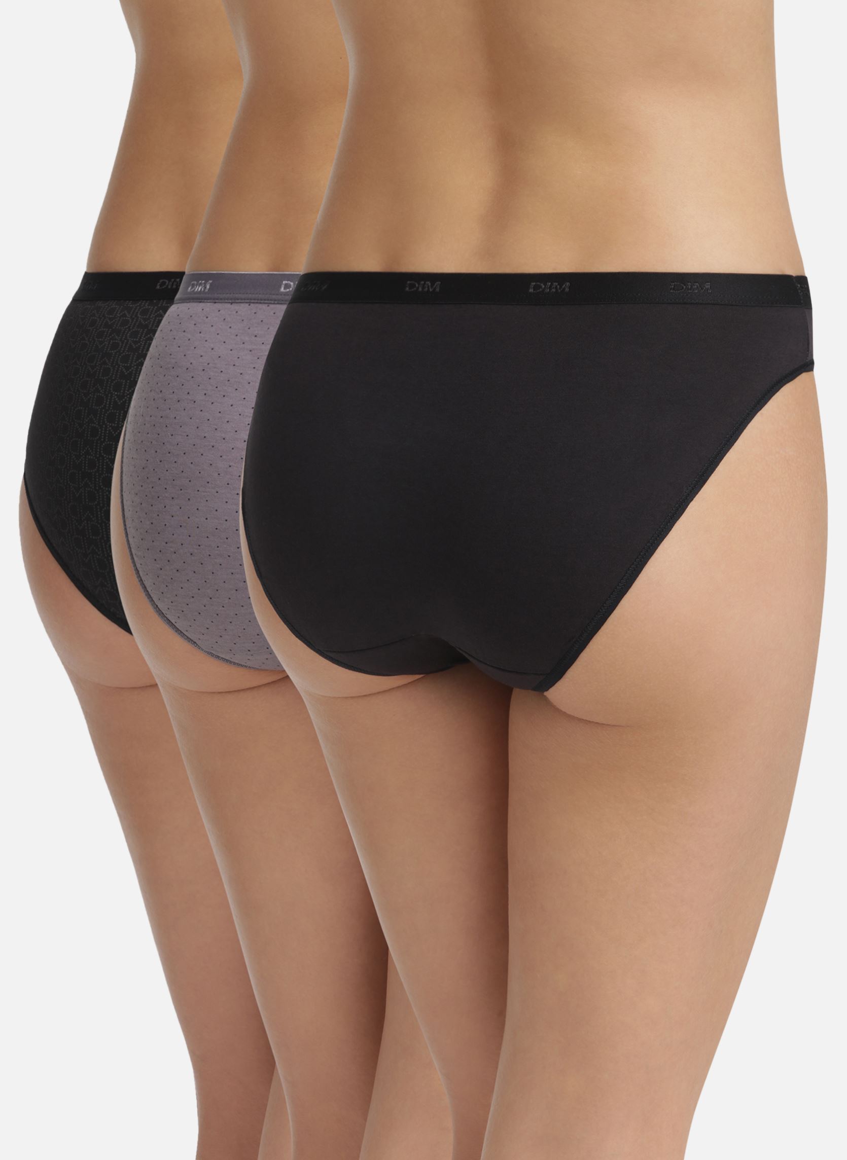 Culottes Pockets Coton Slips X3 femme noir Dim Culottes Pockets Coton Slips X3 femme noir LOT NOIR LOGO