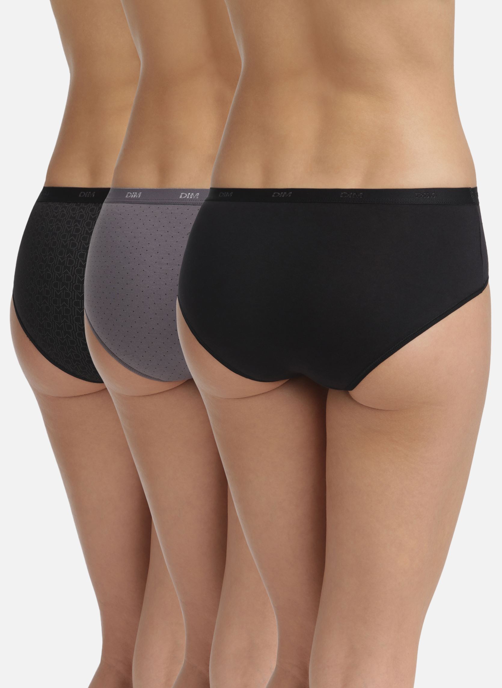 Unterhosen Pockets Coton Boxers X3 damen schwarz Dim Unterhosen Pockets Coton Boxers X3 damen schwarz NOIR LOGO