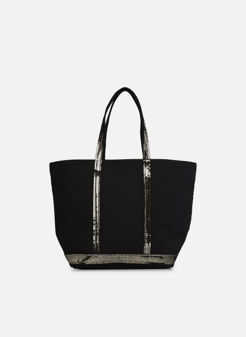 Vanessa Bruno Shopper Cabas L Zippé Porté Epaule Toile et Pail damen schwarz