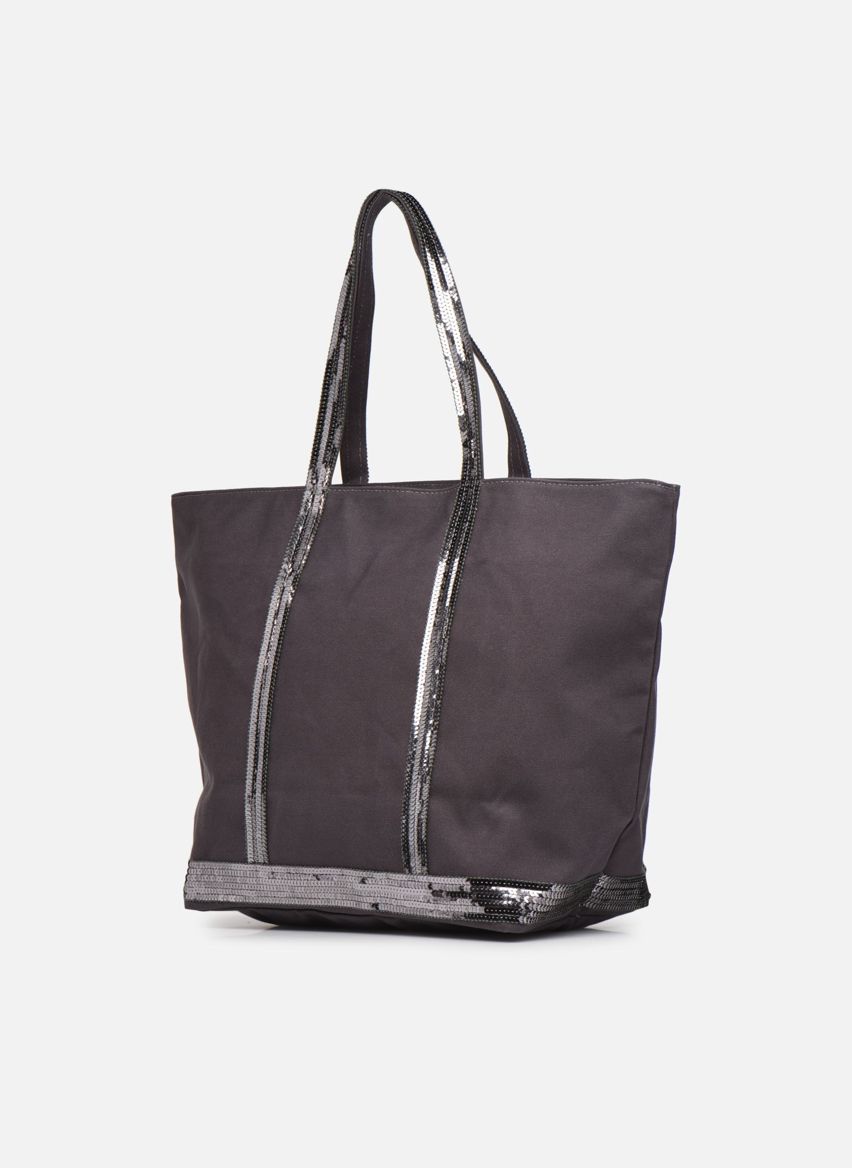 Cabas Cabas L Zippé Porté Epaule Toile et Pail femme gris Vanessa Bruno Cabas Cabas L Zippé Porté Epaule Toile et Pail femme gris ANTHRACITE