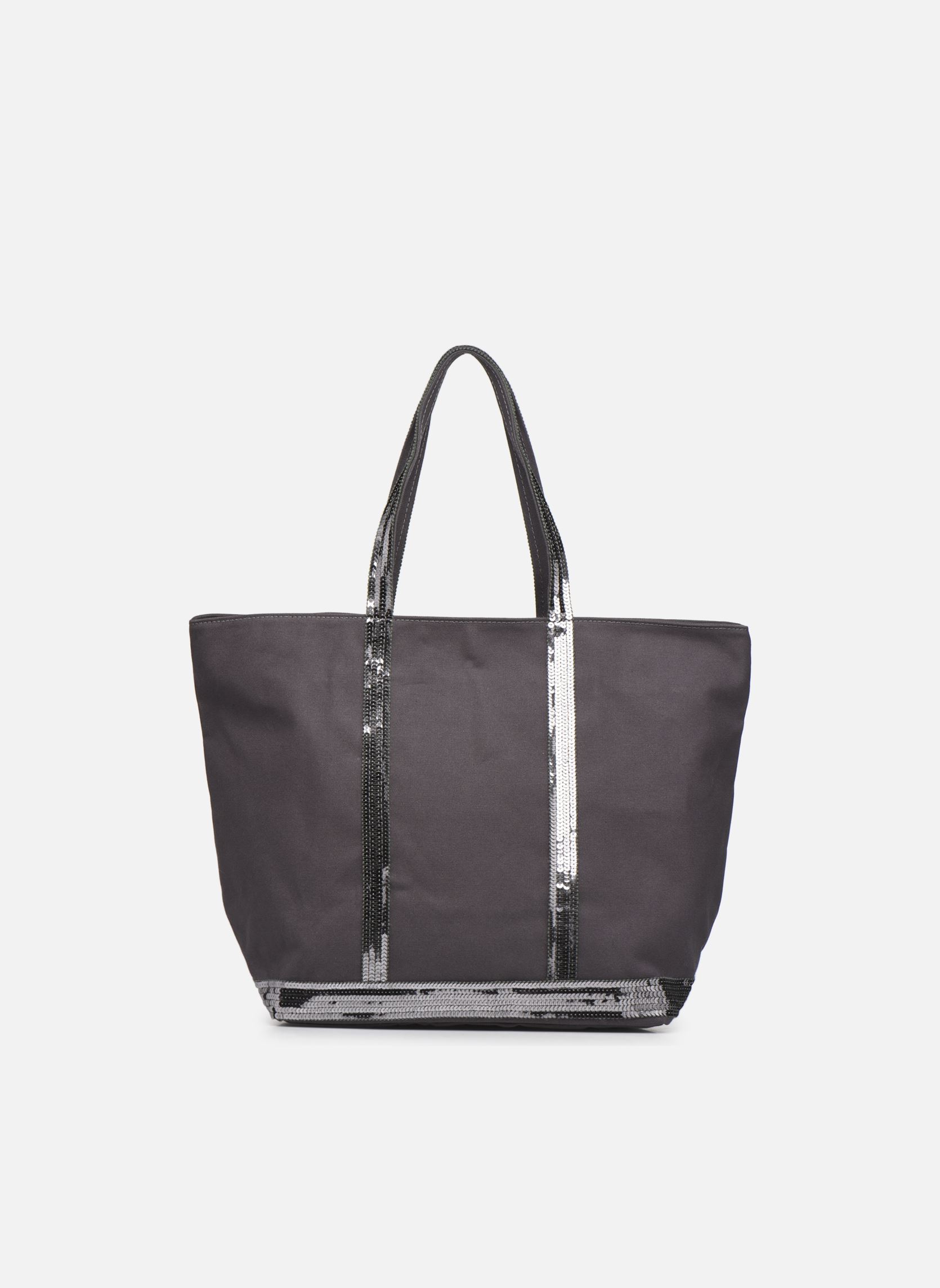 Cabas Cabas L Zippé Porté Epaule Toile et Pail femme gris Vanessa Bruno Cabas Cabas L Zippé Porté Epaule Toile et Pail femme gris ANTHRACITE