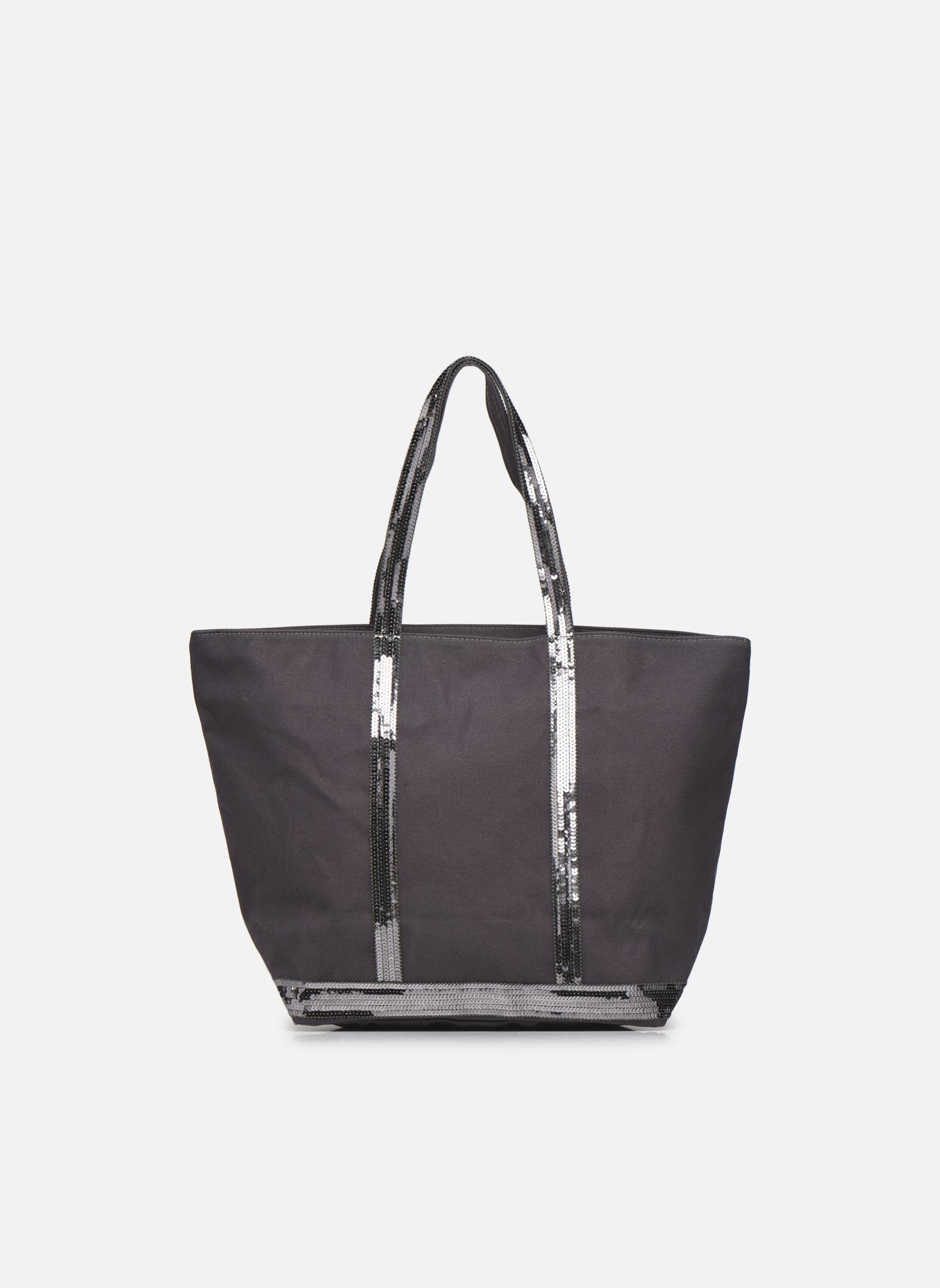 Cabas Cabas L Zippé Porté Epaule Toile et Pail femme gris Vanessa Bruno Cabas Cabas L Zippé Porté Epaule Toile et Pail femme gris ANTHRACITE