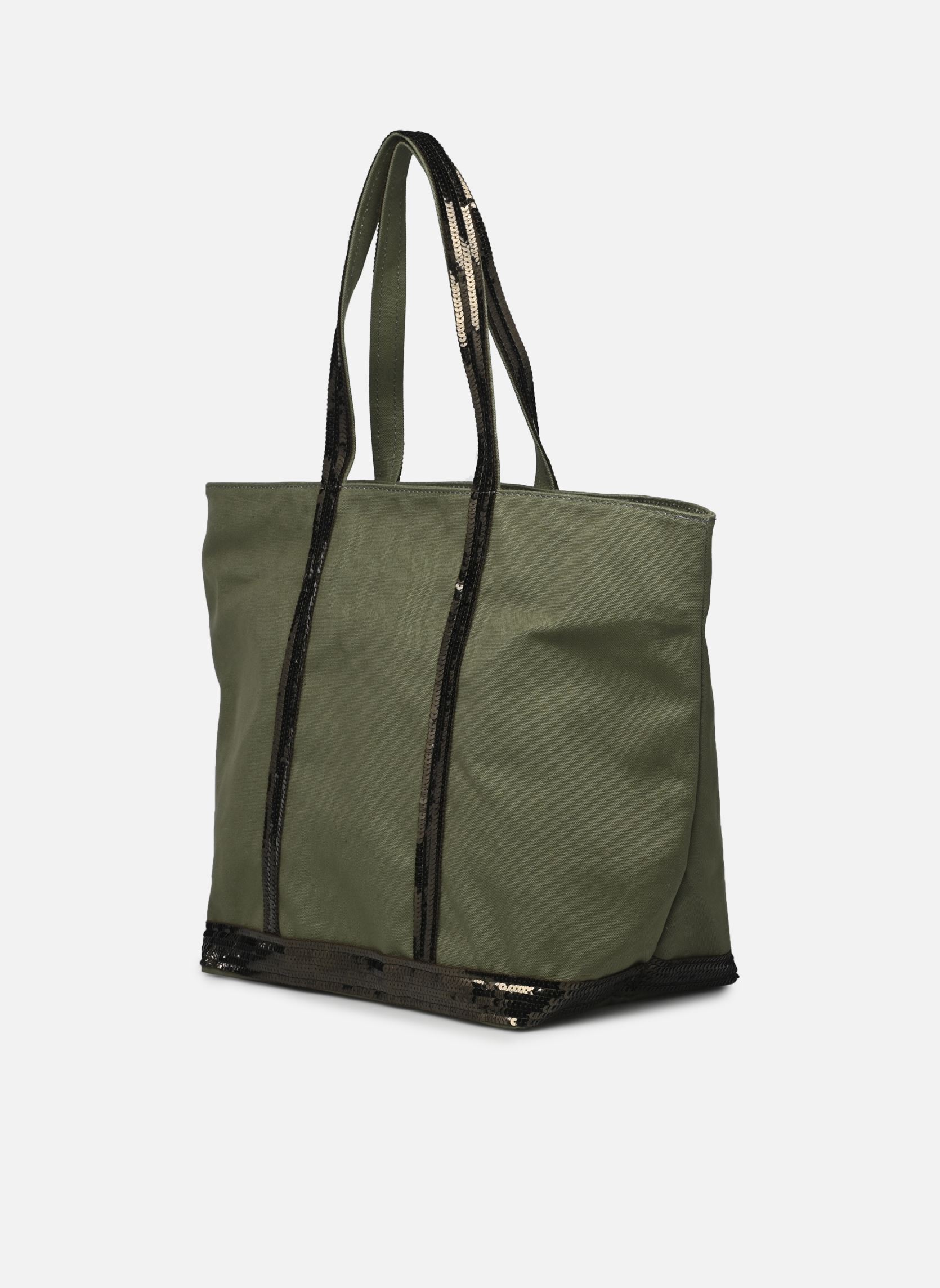 Cabas Cabas L Zippé Porté Epaule Toile et Pail femme vert Vanessa Bruno Cabas Cabas L Zippé Porté Epaule Toile et Pail femme vert TREFLE