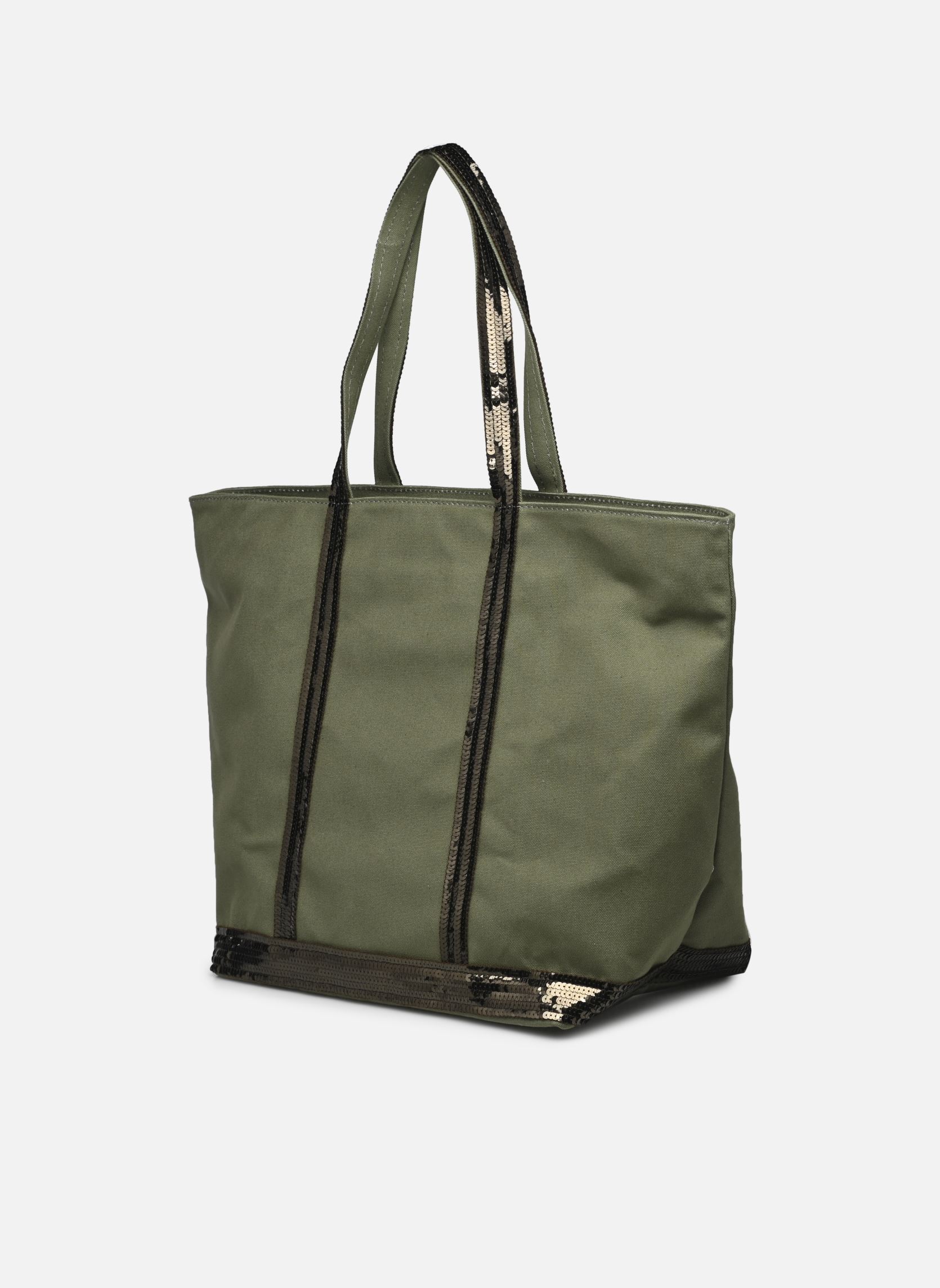 Cabas Cabas L Zippé Porté Epaule Toile et Pail femme vert Vanessa Bruno Cabas Cabas L Zippé Porté Epaule Toile et Pail femme vert TREFLE