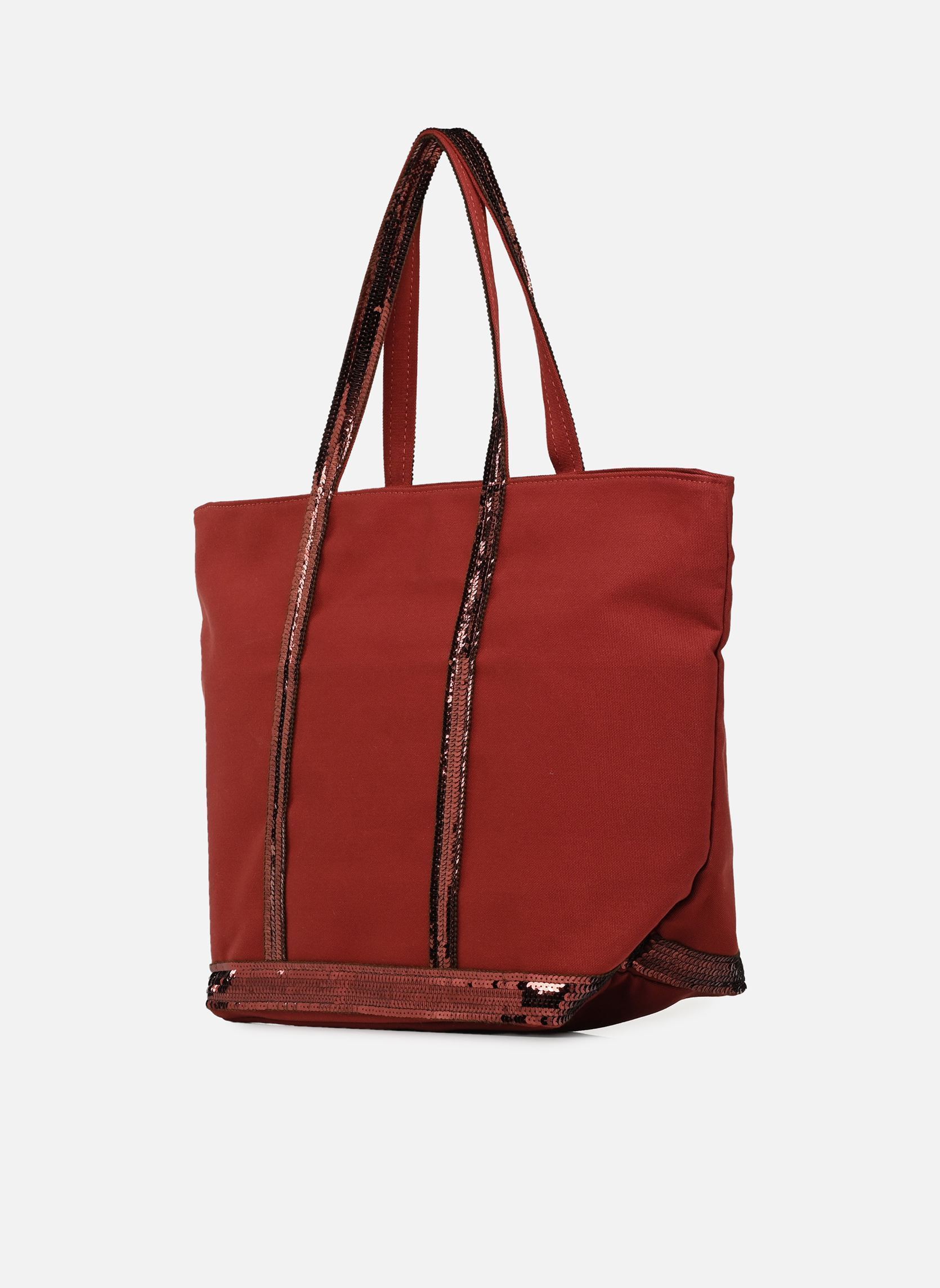 Cabas Cabas L Zippé Porté Epaule Toile et Pail femme bordeaux Vanessa Bruno Cabas Cabas L Zippé Porté Epaule Toile et Pail femme bordeaux TERRE
