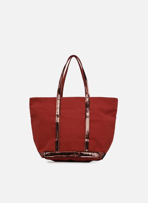 Vanessa Bruno Cabas Cabas L Zippé Porté Epaule Toile et Pail femme bordeaux