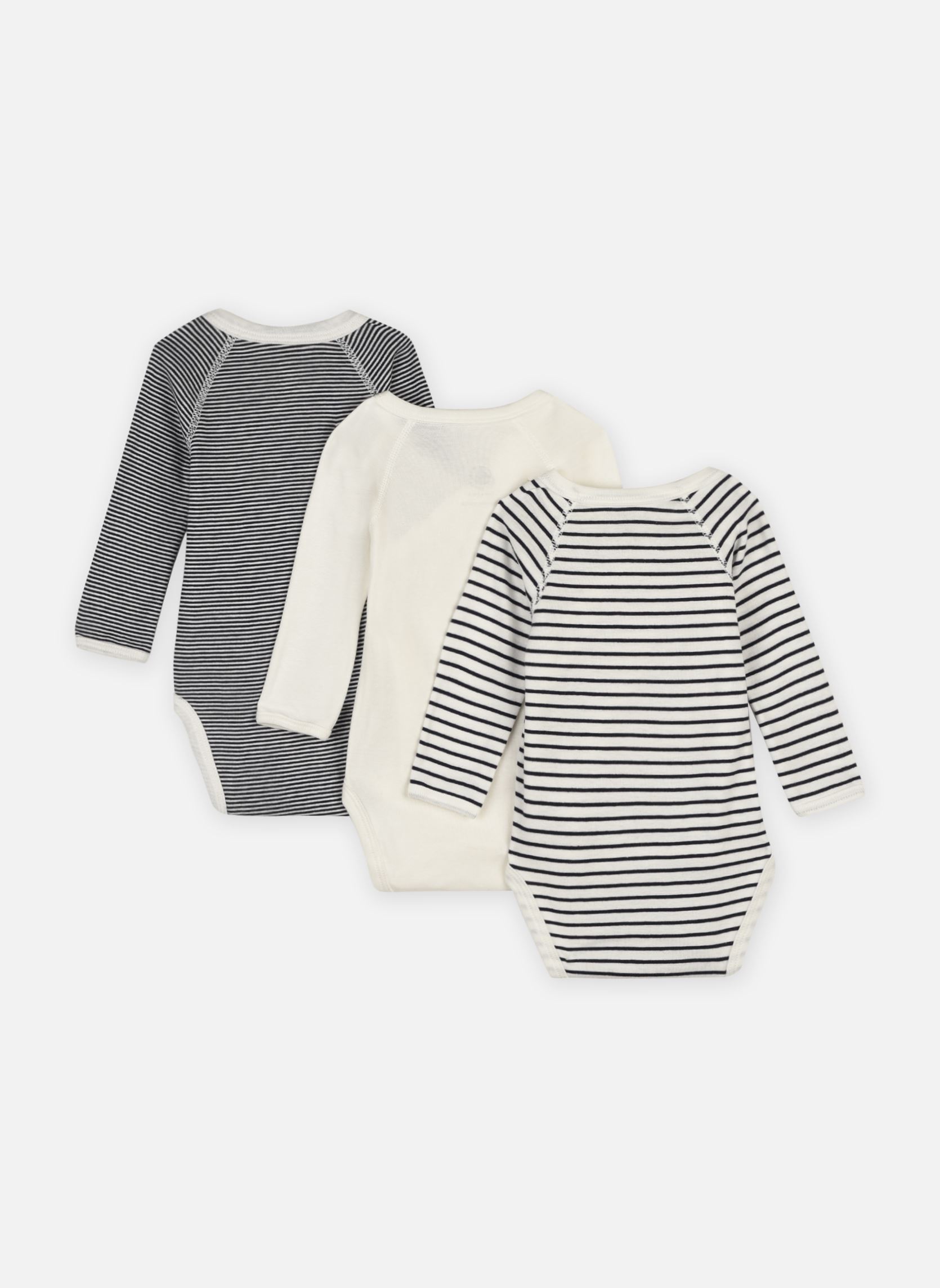 Bodies Lot de 3 bodies Croisés Manches Longues blanc Petit Bateau Bodies Lot de 3 bodies Croisés Manches Longues blanc VARIANTE 1