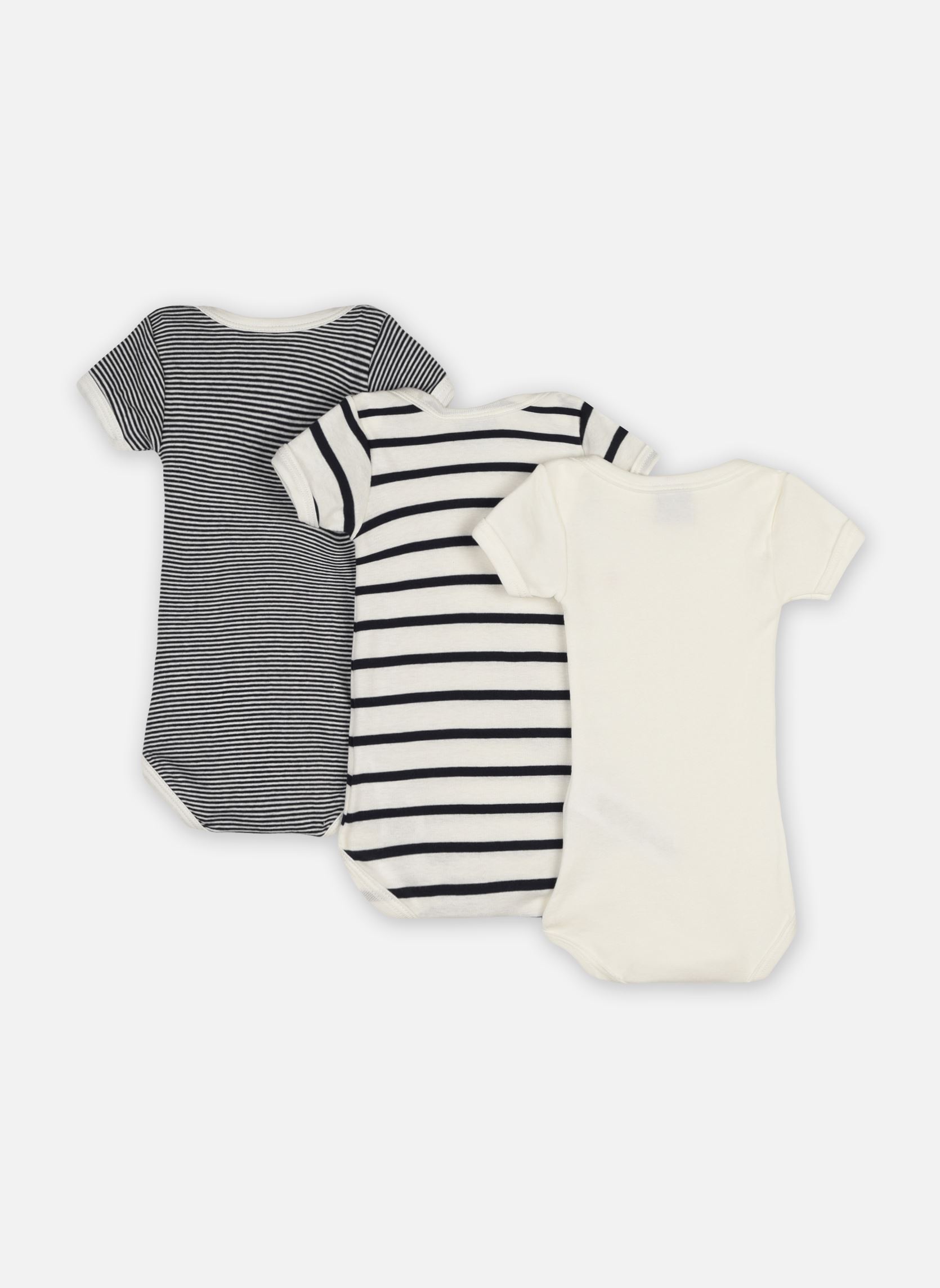 Bodies Lot de 3 bodies Manches Courtes Marinièr multicolore Petit Bateau Bodies Lot de 3 bodies Manches Courtes Marinièr multicolore VARIANT 1