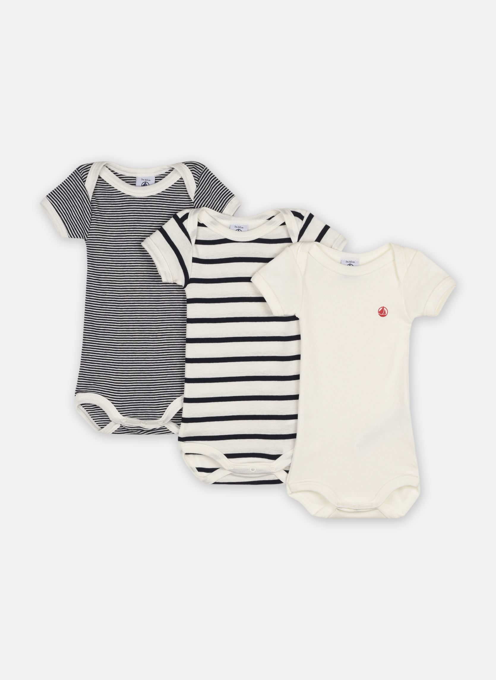 Vêtements Petit Bateau Lot de 3 bodies Manches Courtes pour Accessoires