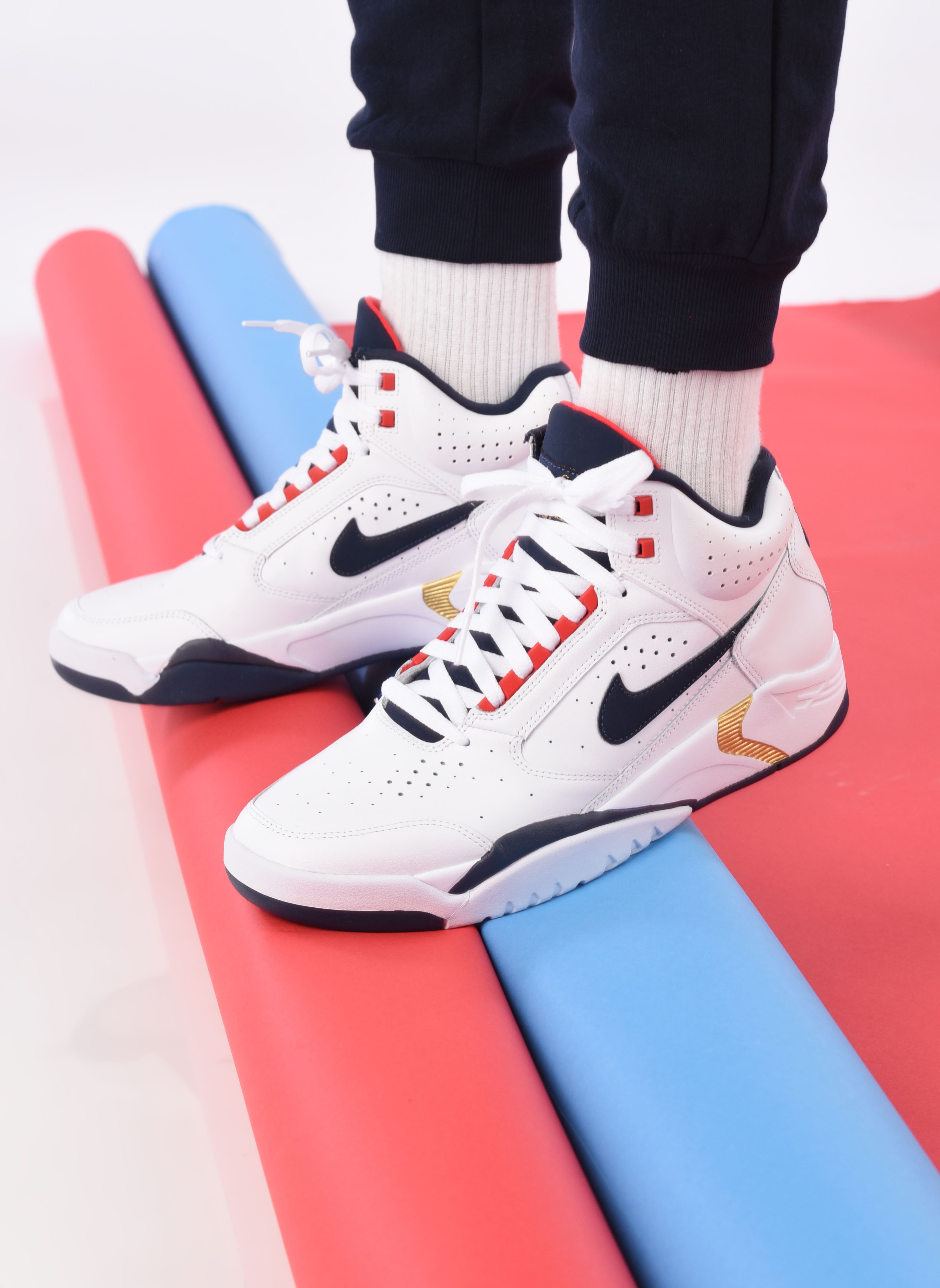 Hoge sneakers Air Flight Lite Mid heren wit Nike Hoge sneakers Air Flight Lite Mid heren wit White/Midnight Navy-University