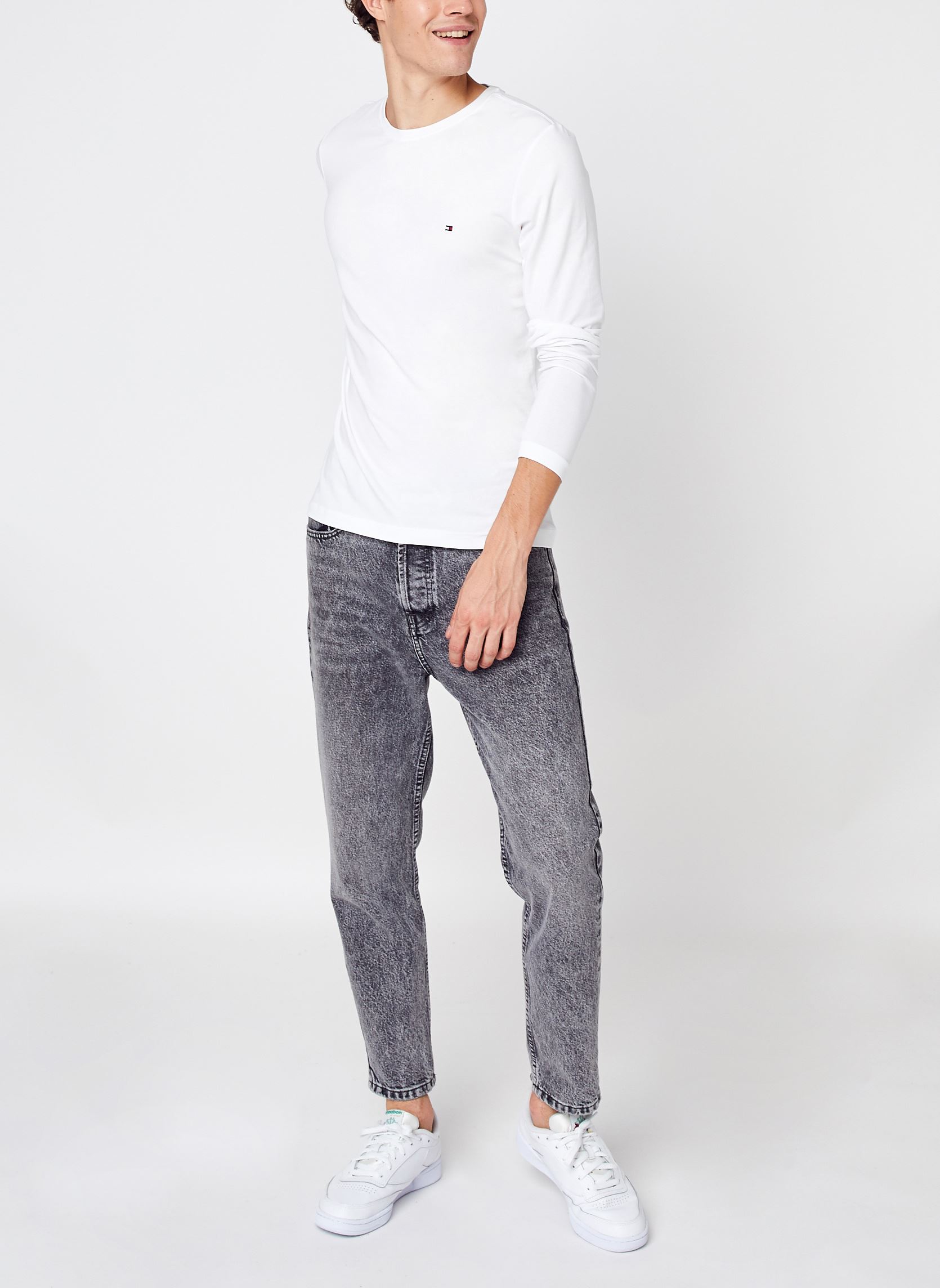 Tee-shirts Stretch Slim Fit Long Sleeve Tee homme blanc Tommy Hilfiger Tee-shirts Stretch Slim Fit Long Sleeve Tee homme blanc WHITE