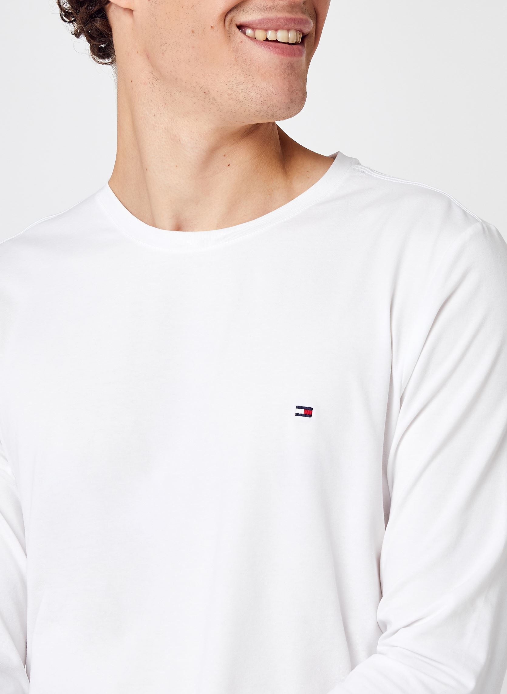Tee-shirts Stretch Slim Fit Long Sleeve Tee homme blanc Tommy Hilfiger Tee-shirts Stretch Slim Fit Long Sleeve Tee homme blanc WHITE