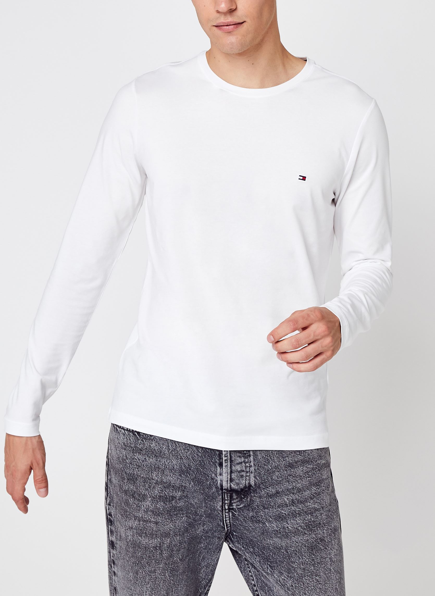 Tee-shirts Stretch Slim Fit Long Sleeve Tee homme blanc Tommy Hilfiger Tee-shirts Stretch Slim Fit Long Sleeve Tee homme blanc WHITE