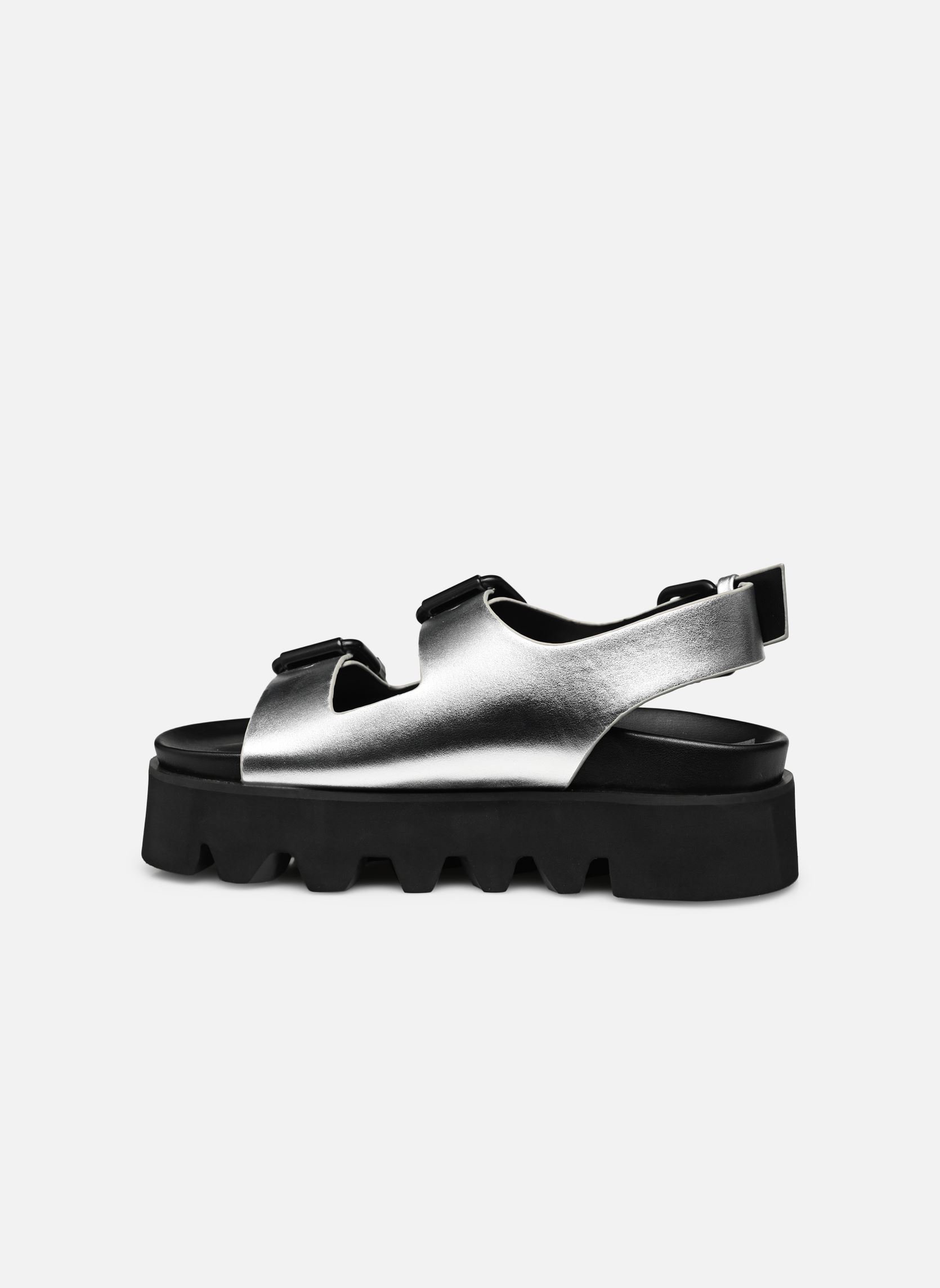 Sandali con zeppa e plateau PERRY ON donna argento Buffalo Sandali con zeppa e plateau PERRY ON donna argento Silver