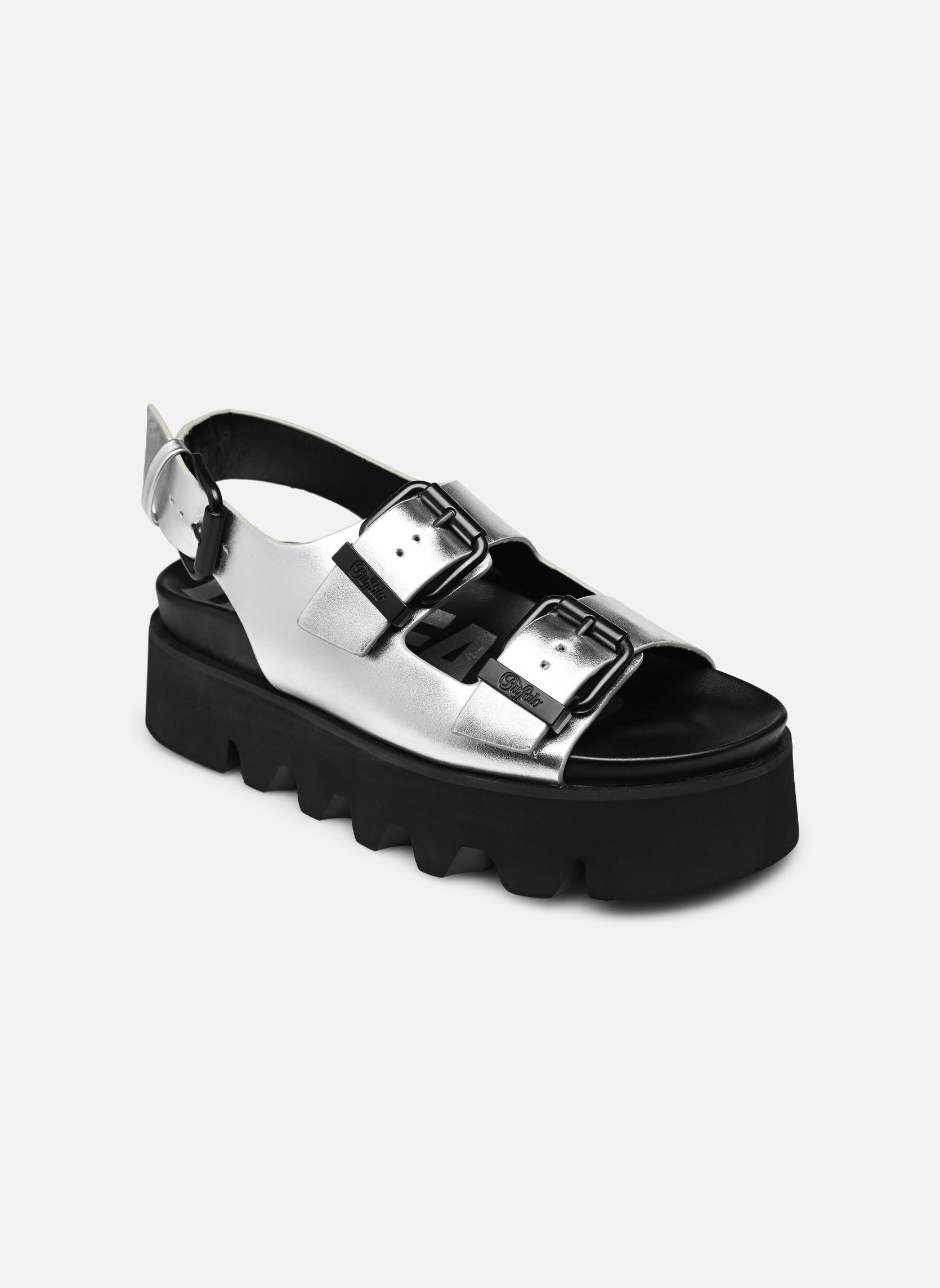 Sandali con zeppa e plateau PERRY ON donna argento Buffalo Sandali con zeppa e plateau PERRY ON donna argento Silver