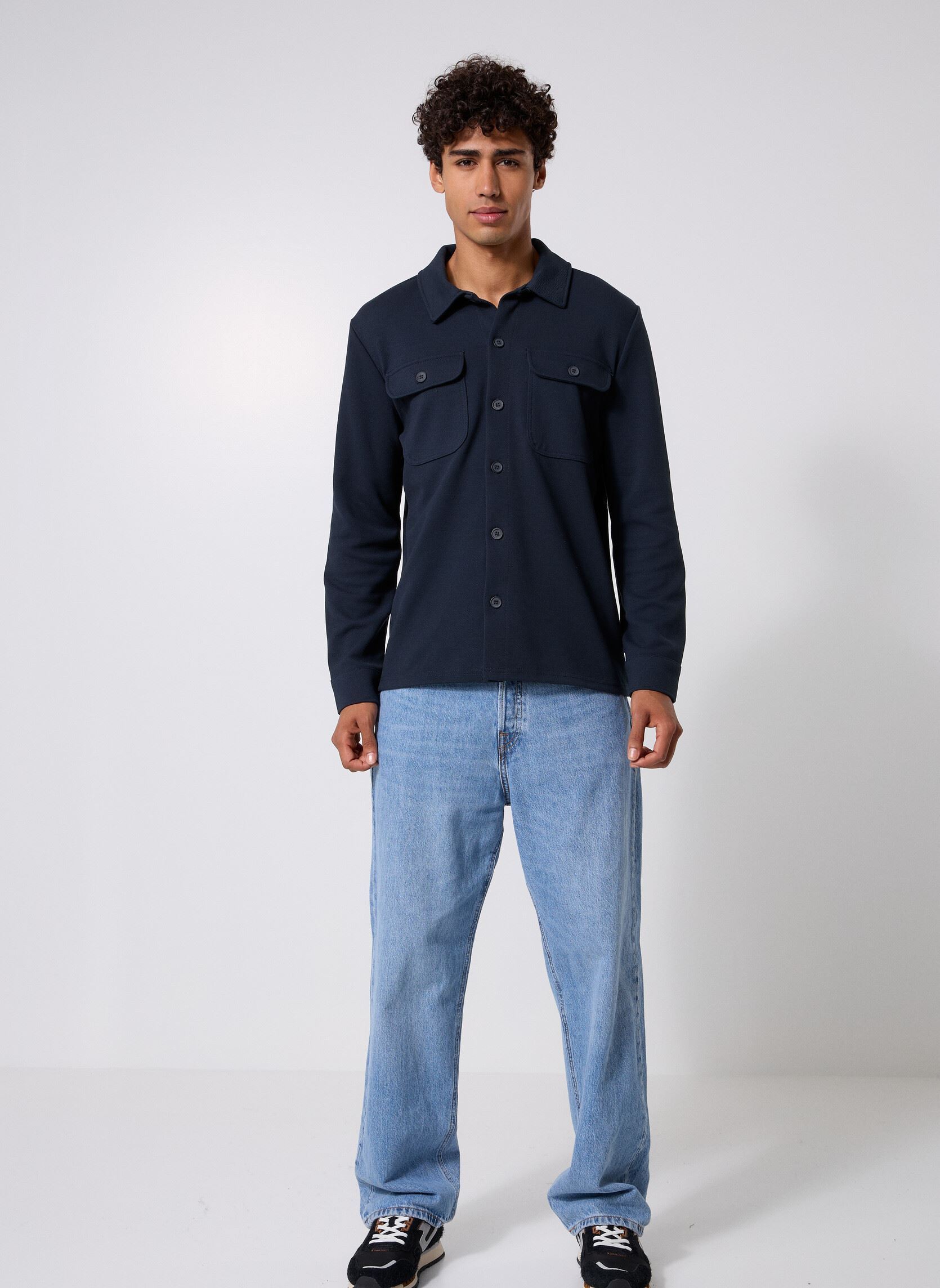 Chemises ONSNEWKODYL OVERSHIRT SWEAT homme bleu Only & Sons Chemises ONSNEWKODYL OVERSHIRT SWEAT homme bleu DARK NAVY