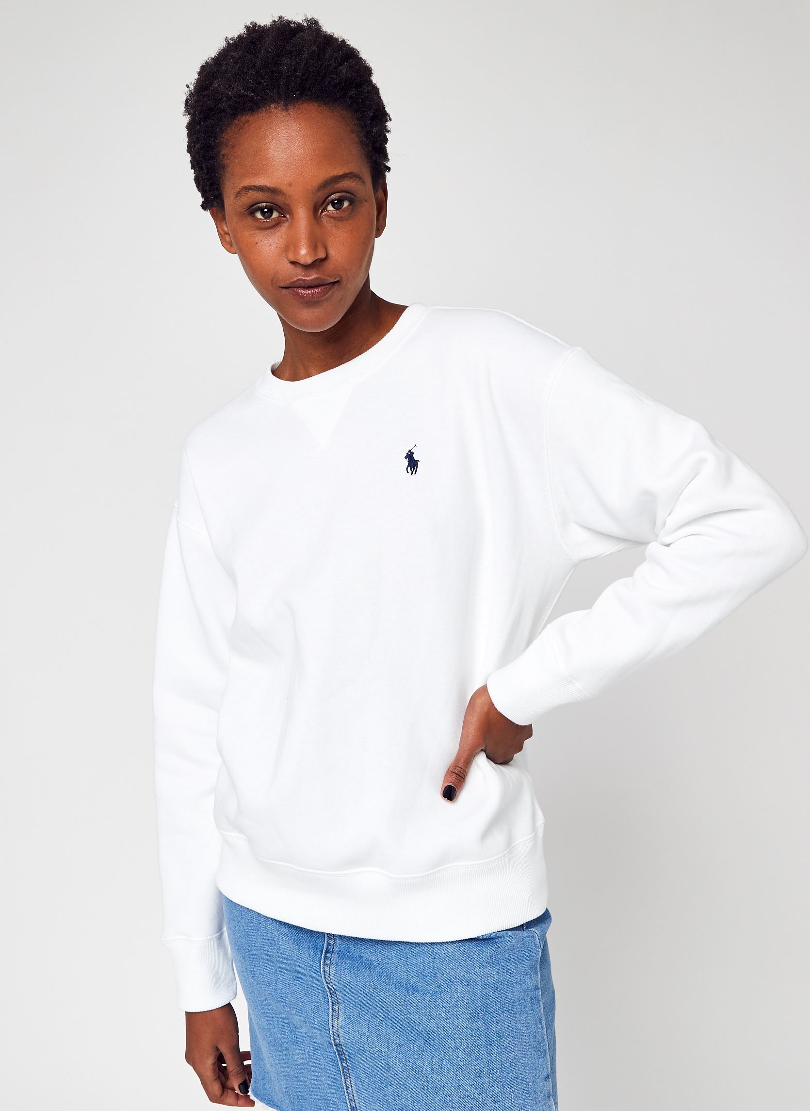 Sweater Pull Col Rond En Molleton 211794395 dames wit Polo Ralph Lauren Sweater Pull Col Rond En Molleton 211794395 dames wit White