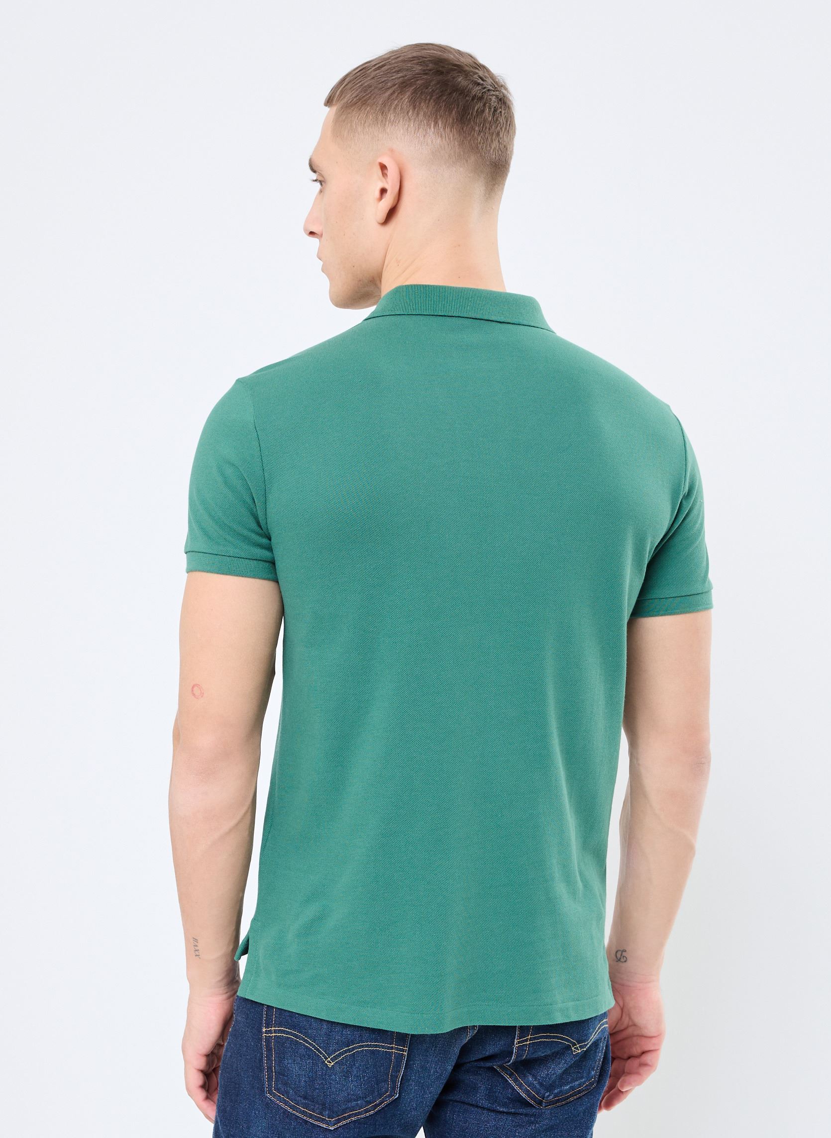 Polos Polo Coupe Ajustée En Piqué 710680784 homme vert Polo Ralph Lauren Polos Polo Coupe Ajustée En Piqué 710680784 homme vert ANTIQUE GREEN/ANTIQUE CREAM PP