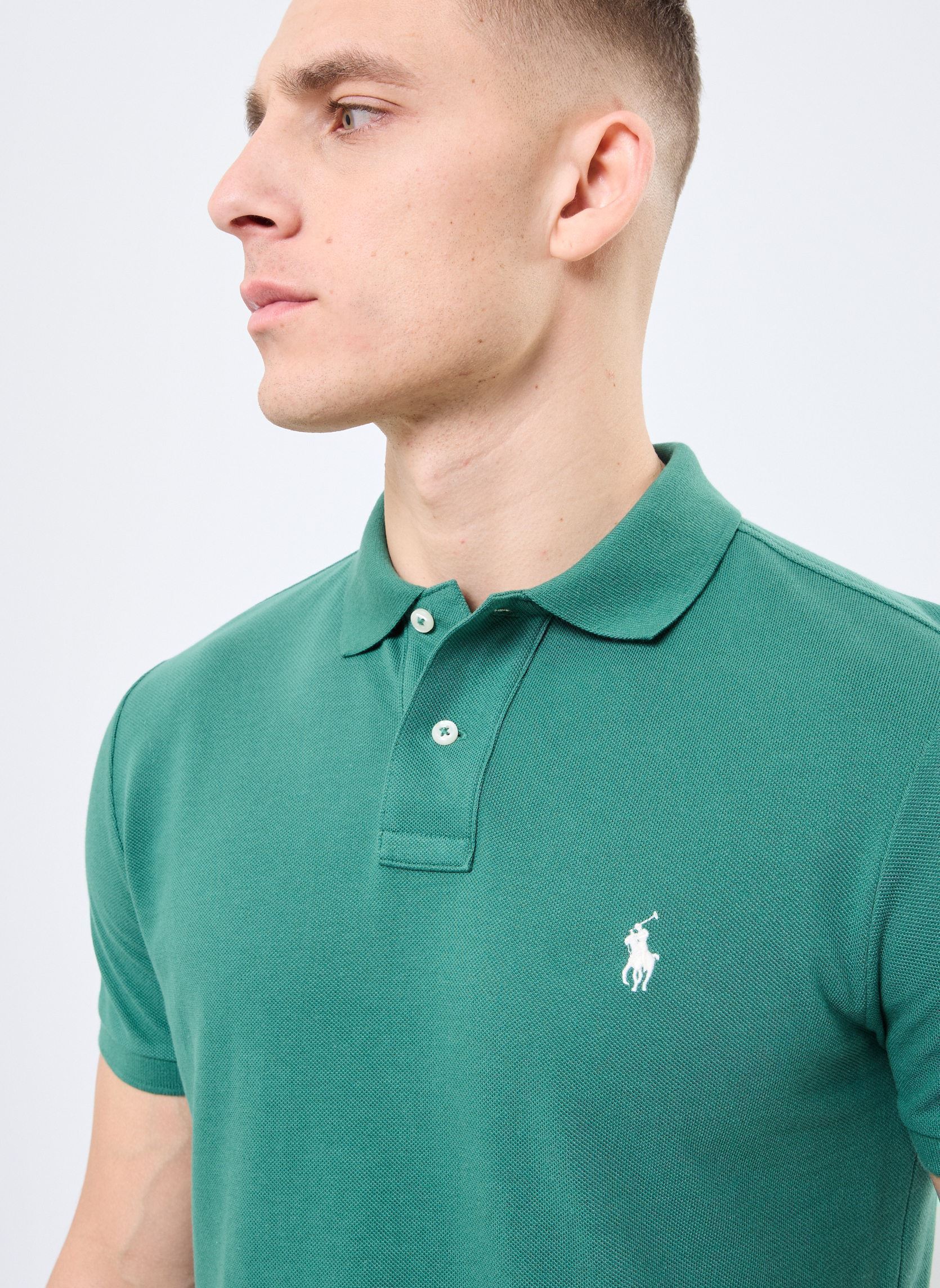 Polos Polo Coupe Ajustée En Piqué 710680784 homme vert Polo Ralph Lauren Polos Polo Coupe Ajustée En Piqué 710680784 homme vert ANTIQUE GREEN/ANTIQUE CREAM PP