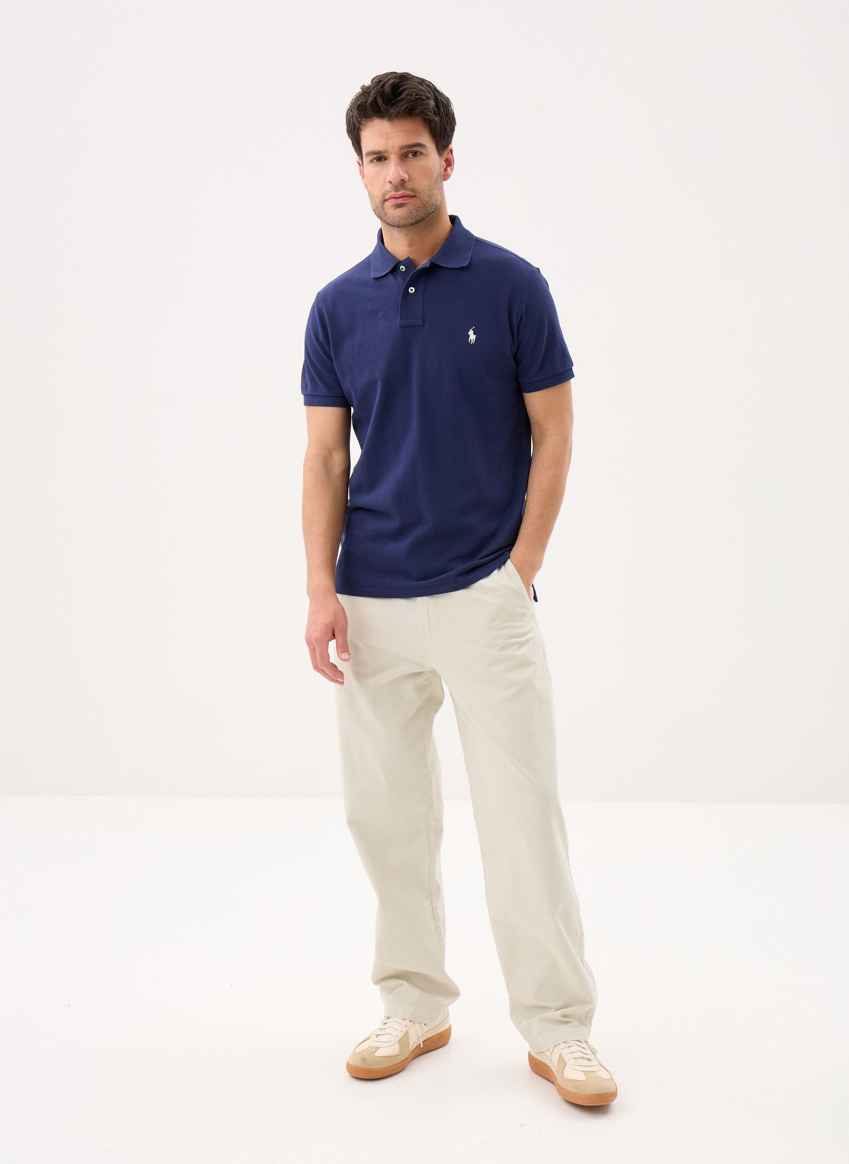 Polos Polo Coupe Ajustée En Piqué 710680784 homme bleu Polo Ralph Lauren Polos Polo Coupe Ajustée En Piqué 710680784 homme bleu NEWPORT NAVY/CREAM PP