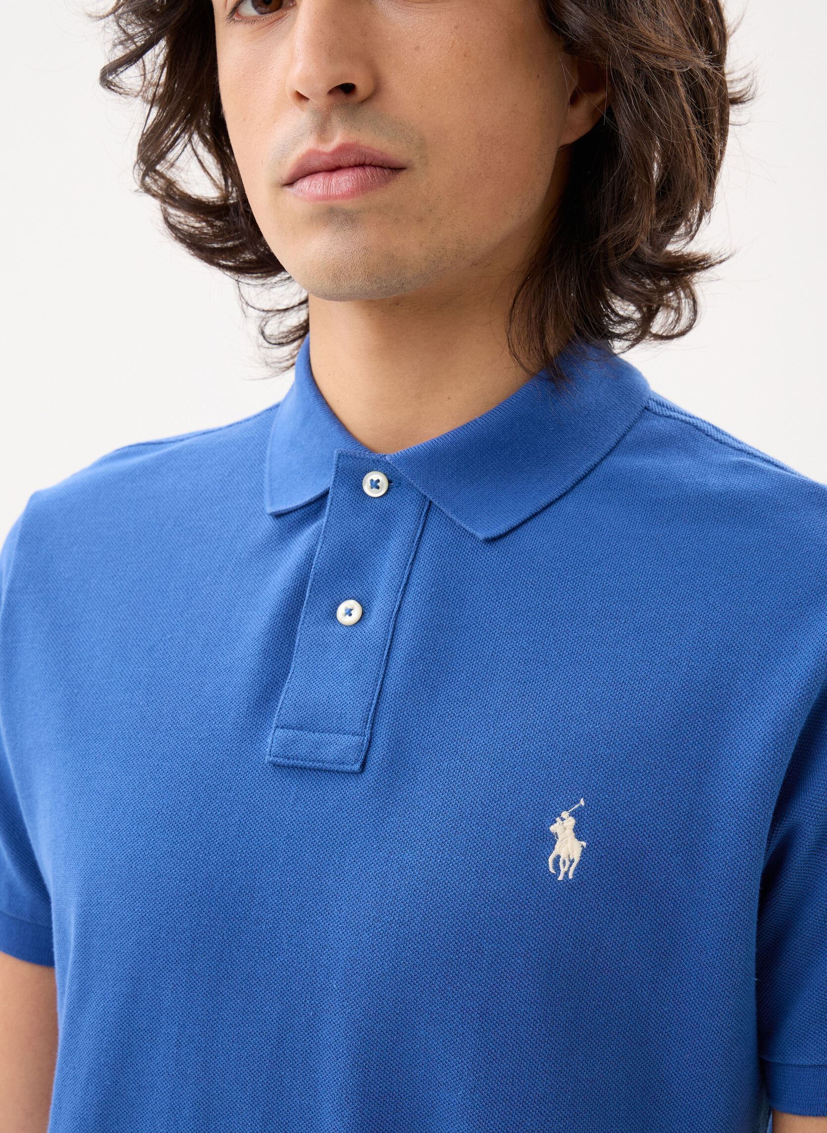 Poloshirts Polo Coupe Ajustée En Piqué 710680784 herren blau Polo Ralph Lauren Poloshirts Polo Coupe Ajustée En Piqué 710680784 herren blau DUSTY AZURE/CREAM PP