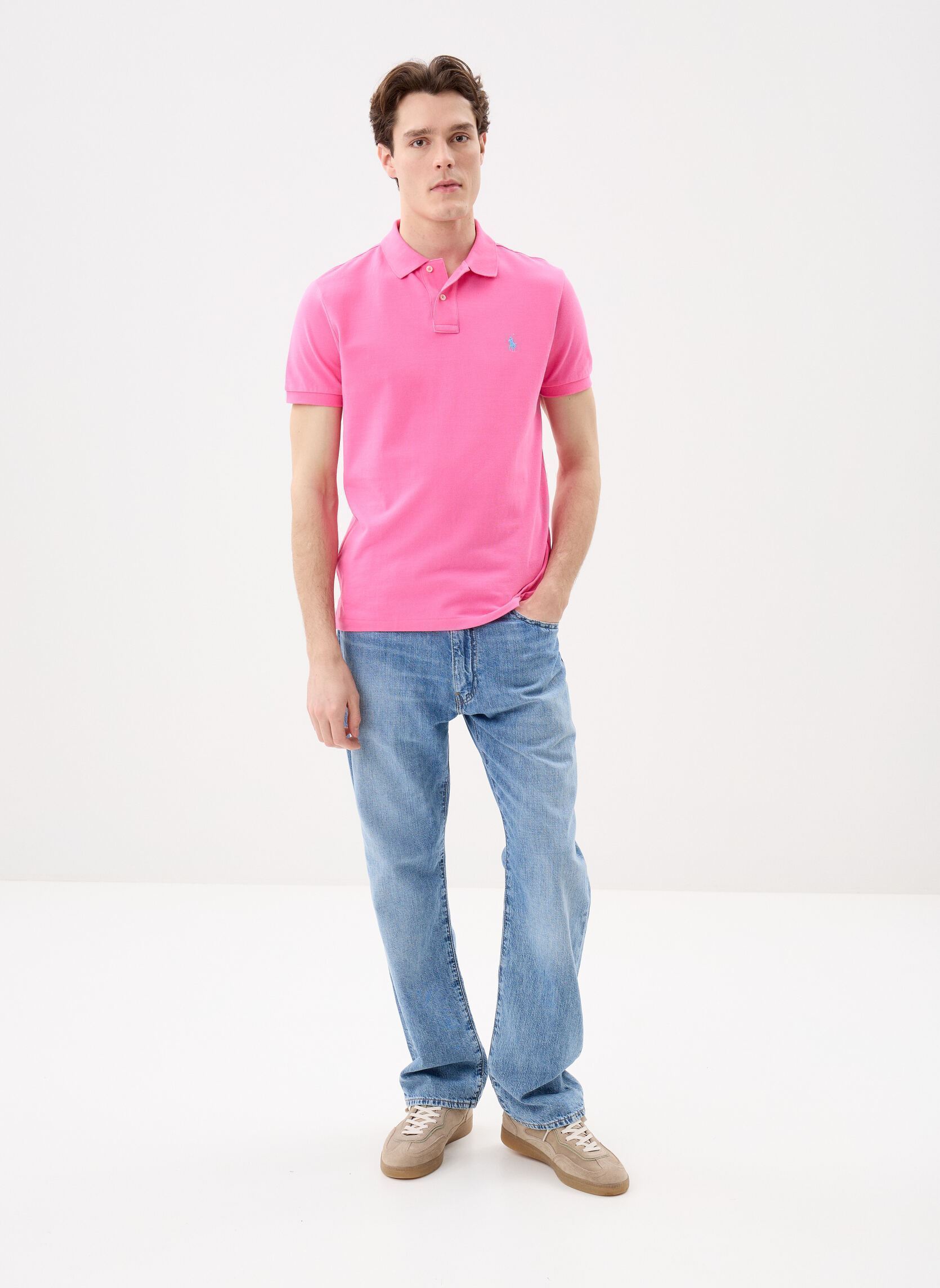 Polos Polo Coupe Ajustée En Piqué 710680784 homme rose Polo Ralph Lauren Polos Polo Coupe Ajustée En Piqué 710680784 homme rose BAJA PINK/C6995