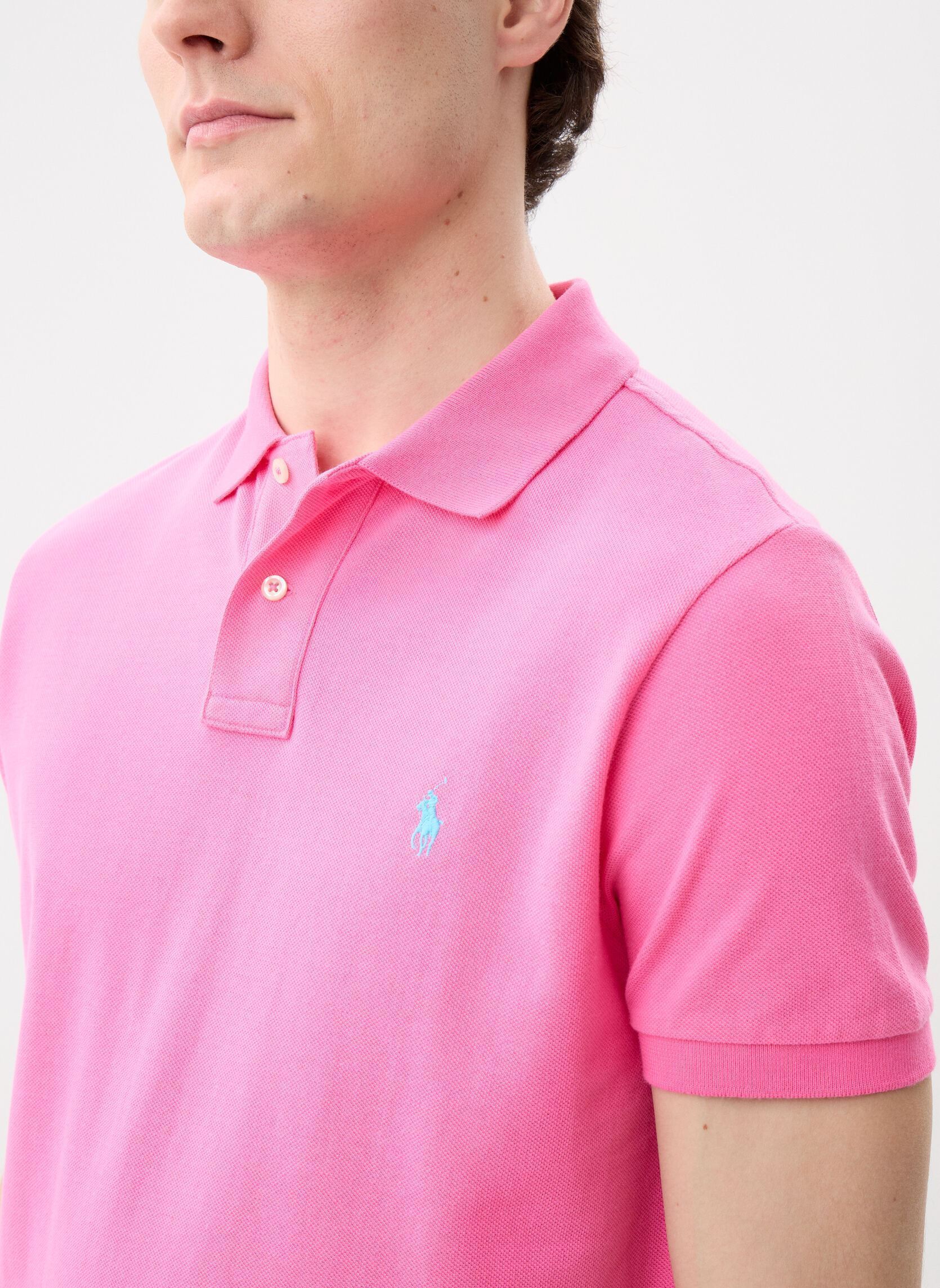 Polos Polo Coupe Ajustée En Piqué 710680784 homme rose Polo Ralph Lauren Polos Polo Coupe Ajustée En Piqué 710680784 homme rose BAJA PINK/C6995