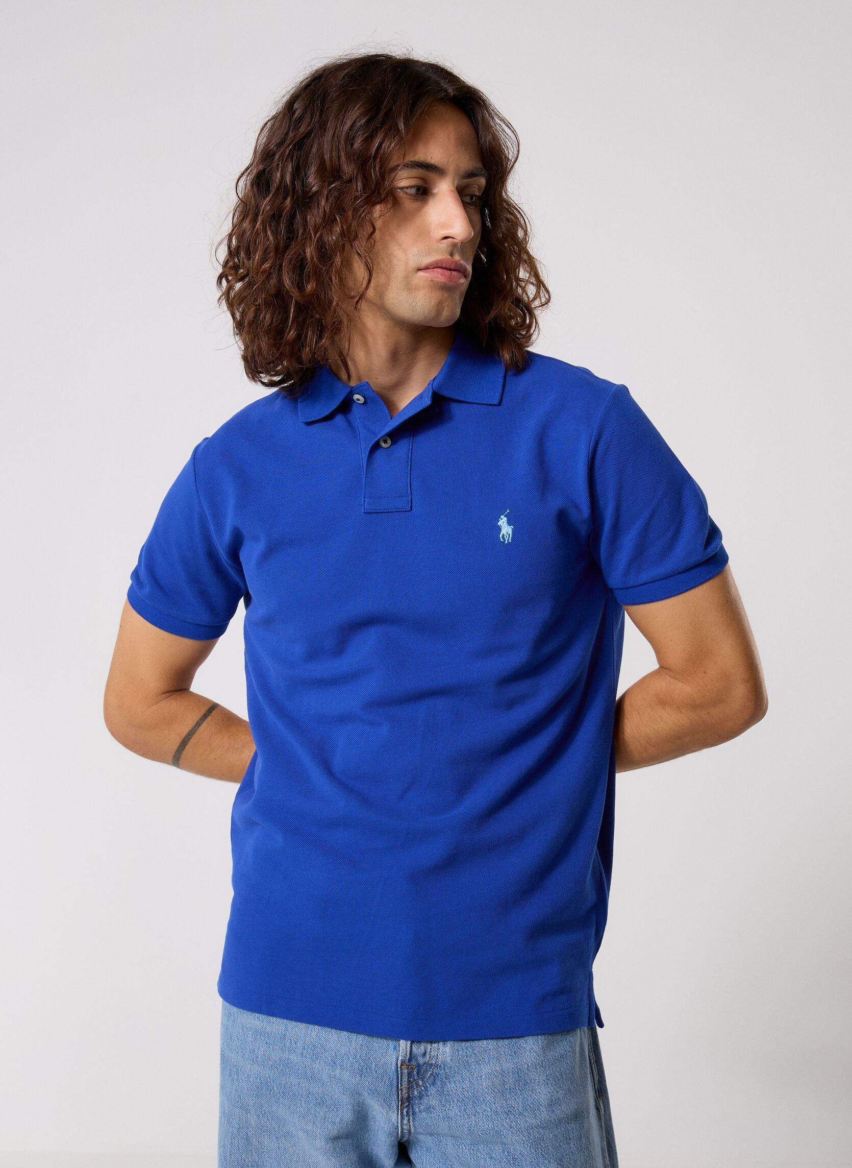 Polo Polo Coupe Ajustée En Piqué 710680784 uomo blu Polo Ralph Lauren Polo Polo Coupe Ajustée En Piqué 710680784 uomo blu CLASSIC AZURE/C7201