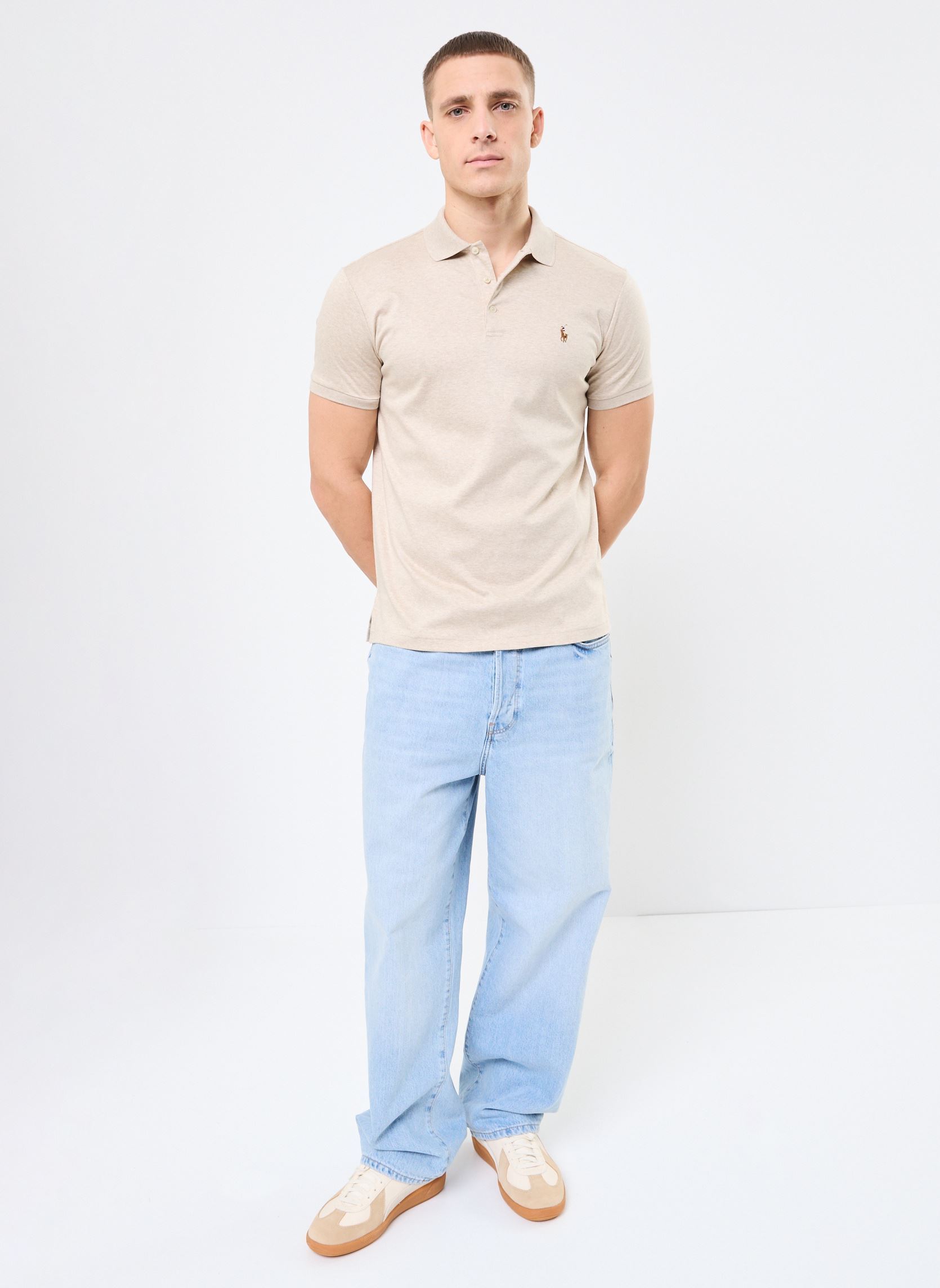 Polo's Polo ajusté en coton doux 710704319 heren beige Polo Ralph Lauren Polo's Polo ajusté en coton doux 710704319 heren beige EXPEDITION DUNE HEATHER/CR18