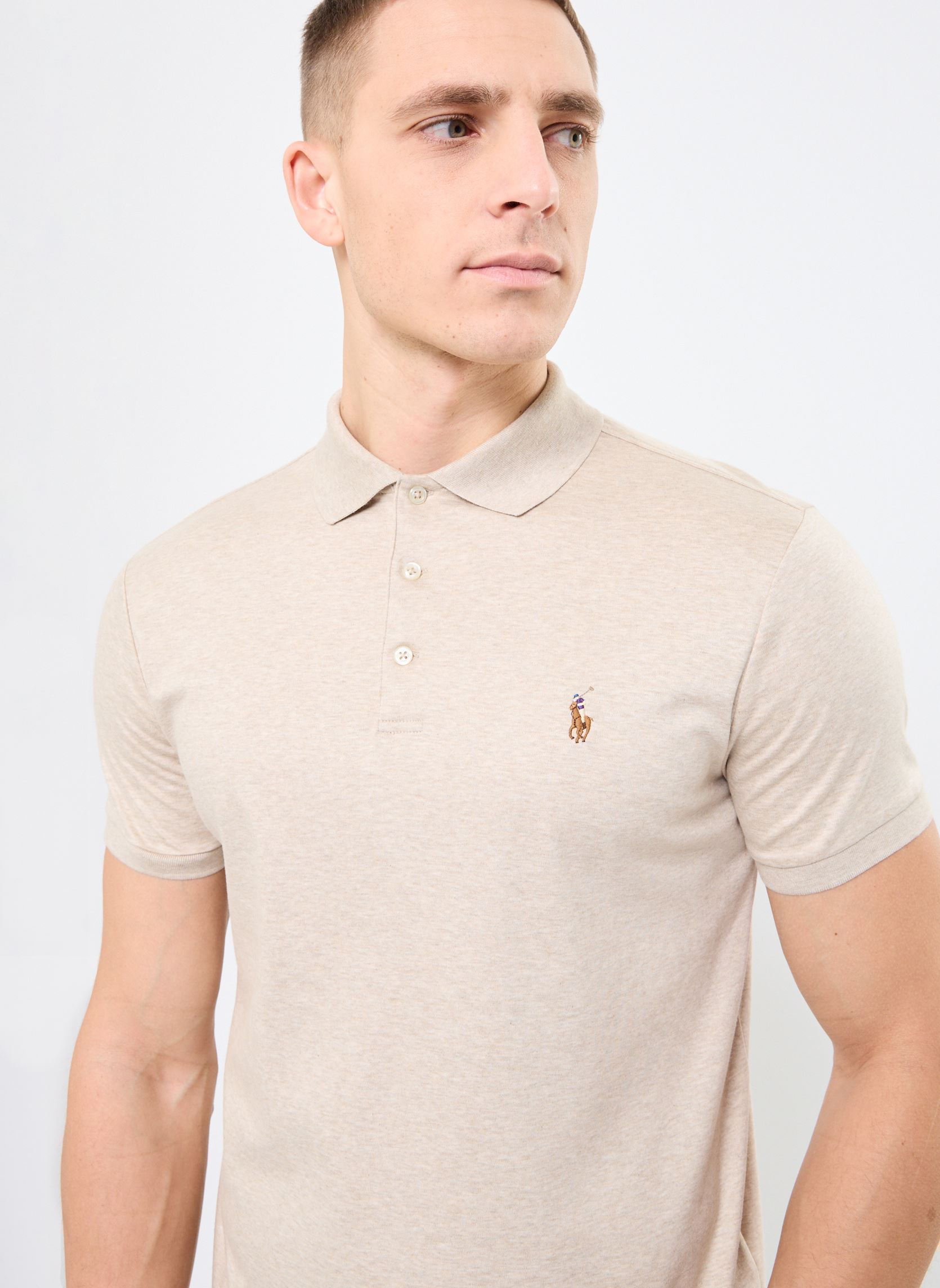Polo's Polo ajusté en coton doux 710704319 heren beige Polo Ralph Lauren Polo's Polo ajusté en coton doux 710704319 heren beige EXPEDITION DUNE HEATHER/CR18