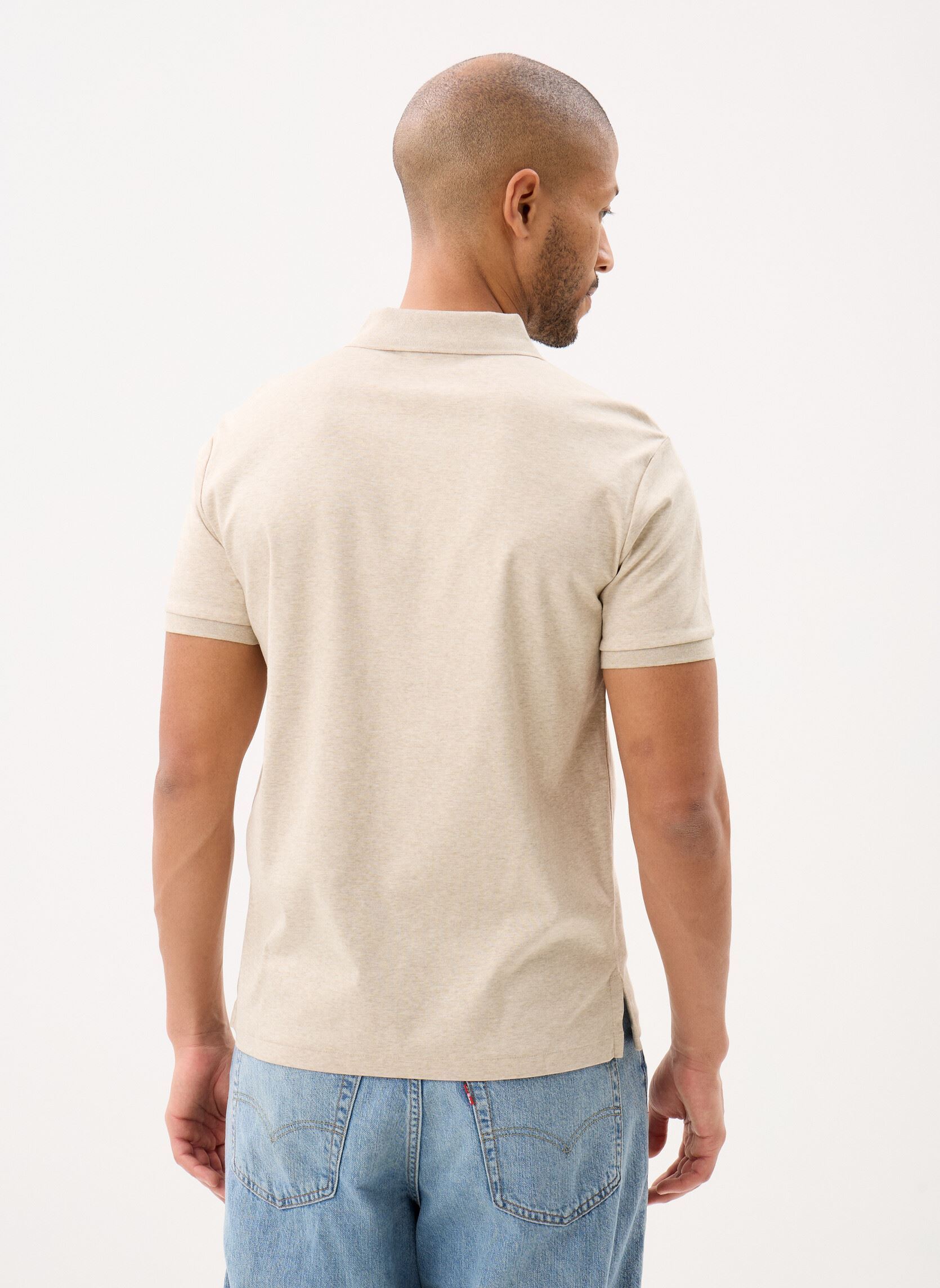 Polos Polo ajusté en coton doux 710704319 homme beige Polo Ralph Lauren Polos Polo ajusté en coton doux 710704319 homme beige EXPEDITION DUNE HEATHER