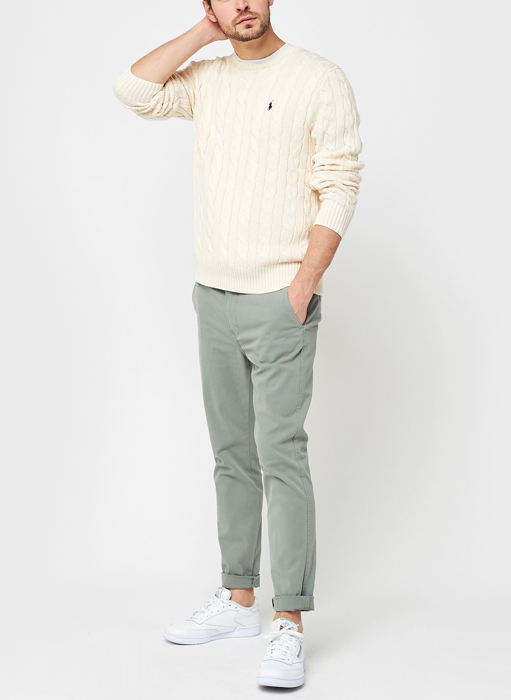 Pullover Pull torsadé en coton herren weiß Polo Ralph Lauren Pullover Pull torsadé en coton herren weiß ANDOVER CREAM