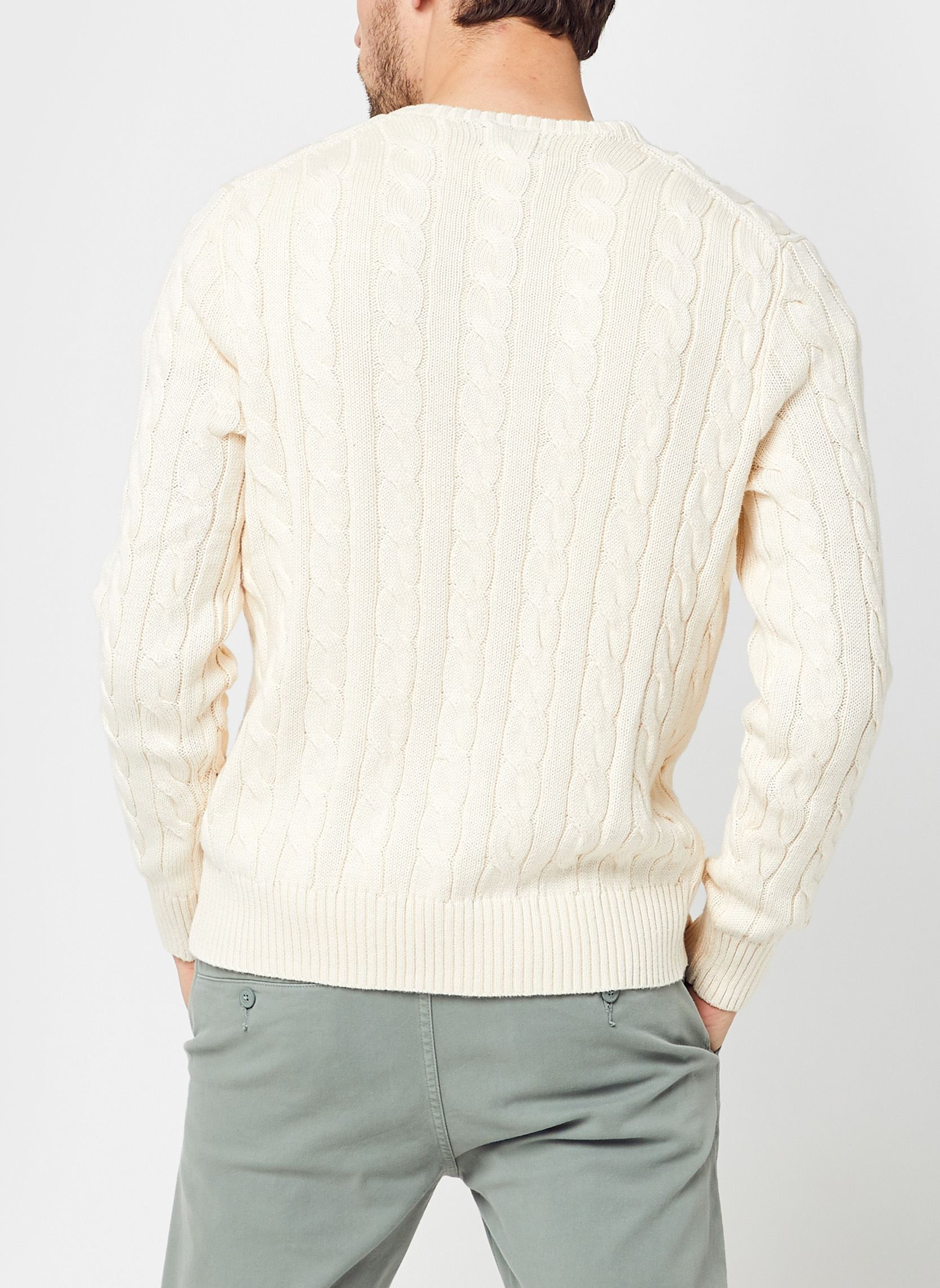 Pullover Pull torsadé en coton herren weiß Polo Ralph Lauren Pullover Pull torsadé en coton herren weiß ANDOVER CREAM