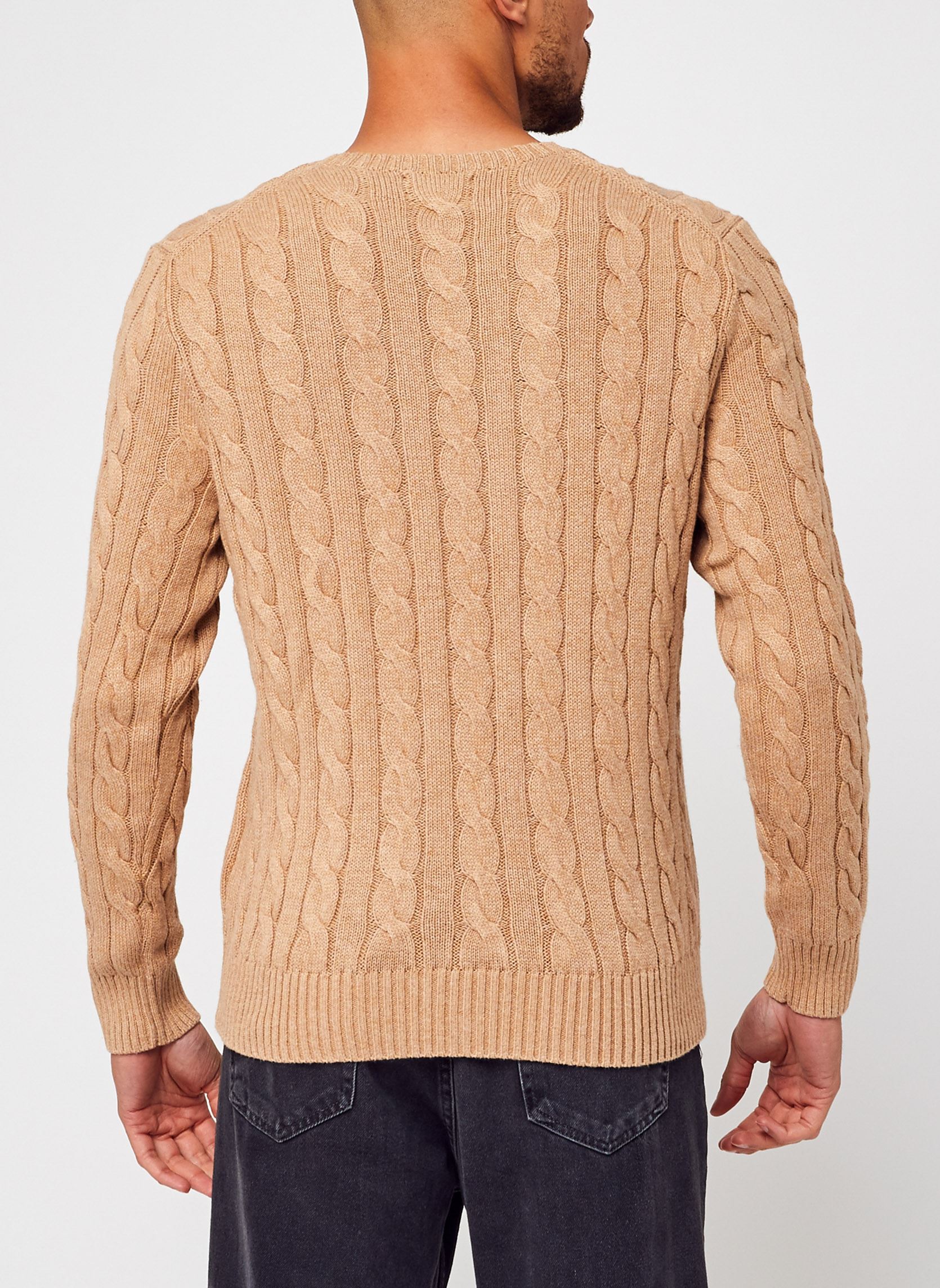Pulls Pull torsadé en coton homme marron Polo Ralph Lauren Pulls Pull torsadé en coton homme marron CAMEL MELANGE