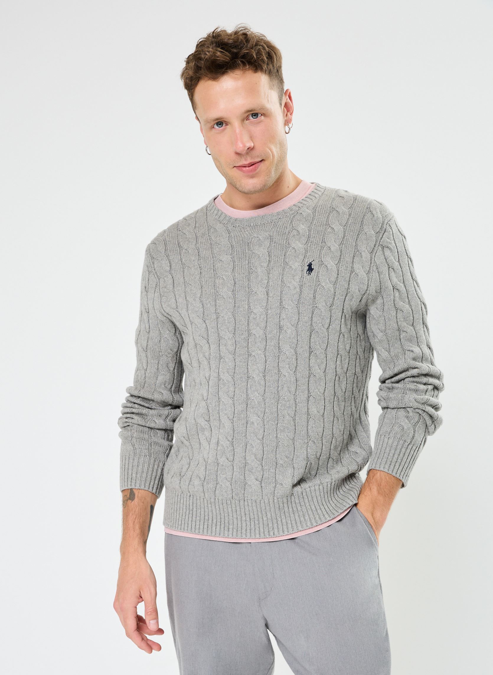 Pull Polo Ralph Lauren PULL COL ROND EN MAILLE TORSADEE EU - vue 9