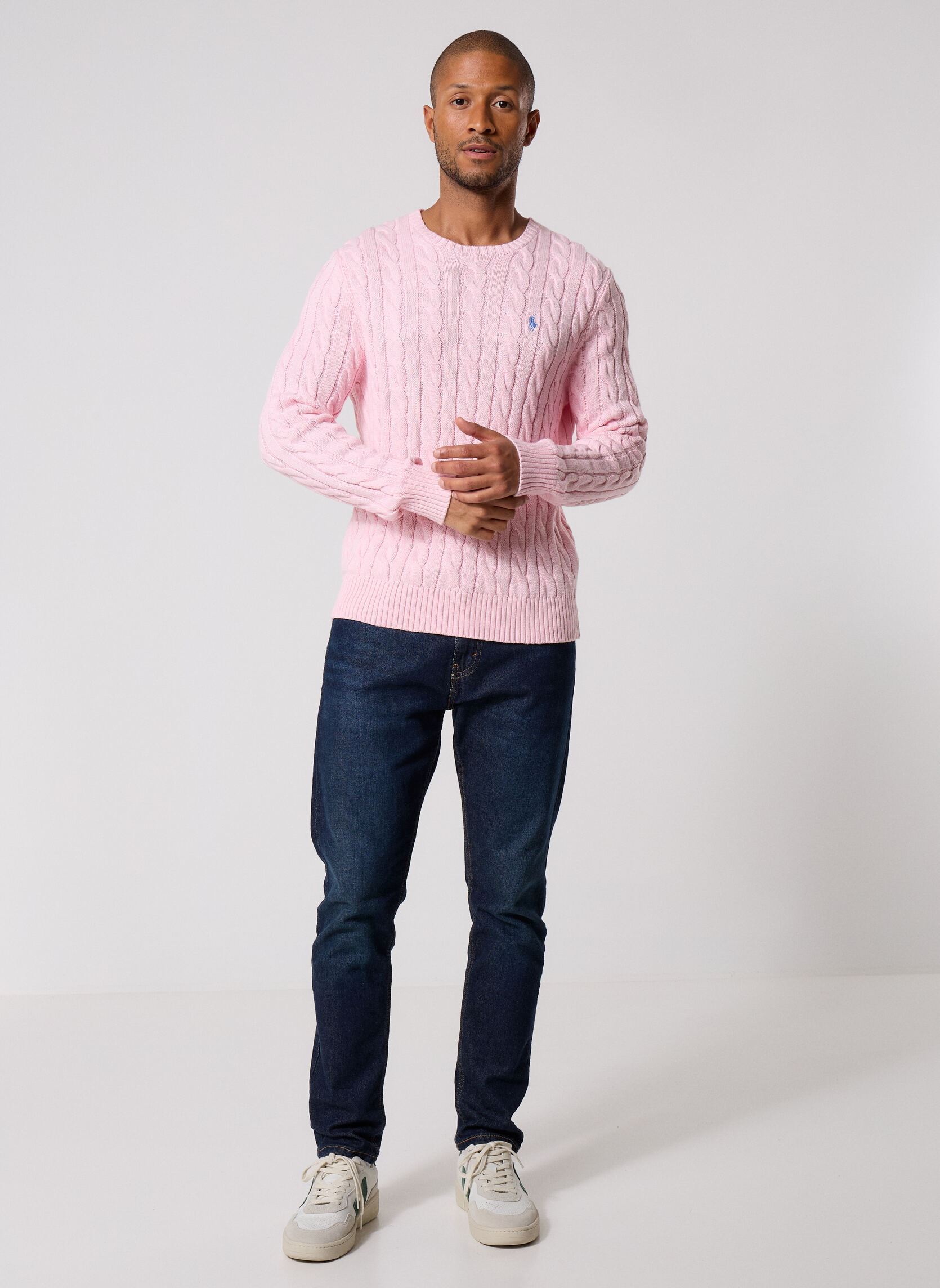 Pullover Pull torsadé en coton herren rosa Polo Ralph Lauren Pullover Pull torsadé en coton herren rosa BALLET PINK HTHR