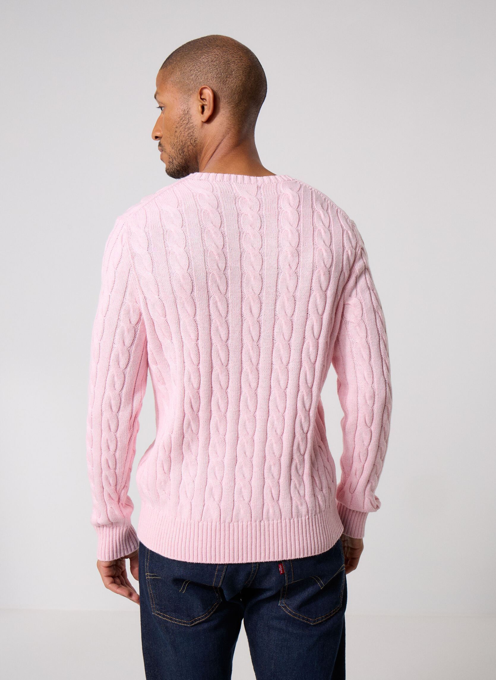 Pullover Pull torsadé en coton herren rosa Polo Ralph Lauren Pullover Pull torsadé en coton herren rosa BALLET PINK HTHR