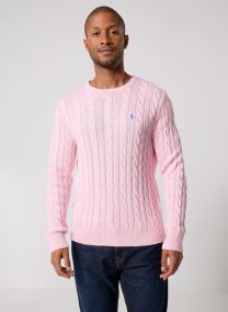 Pulls Pull torsadé en coton homme bleu