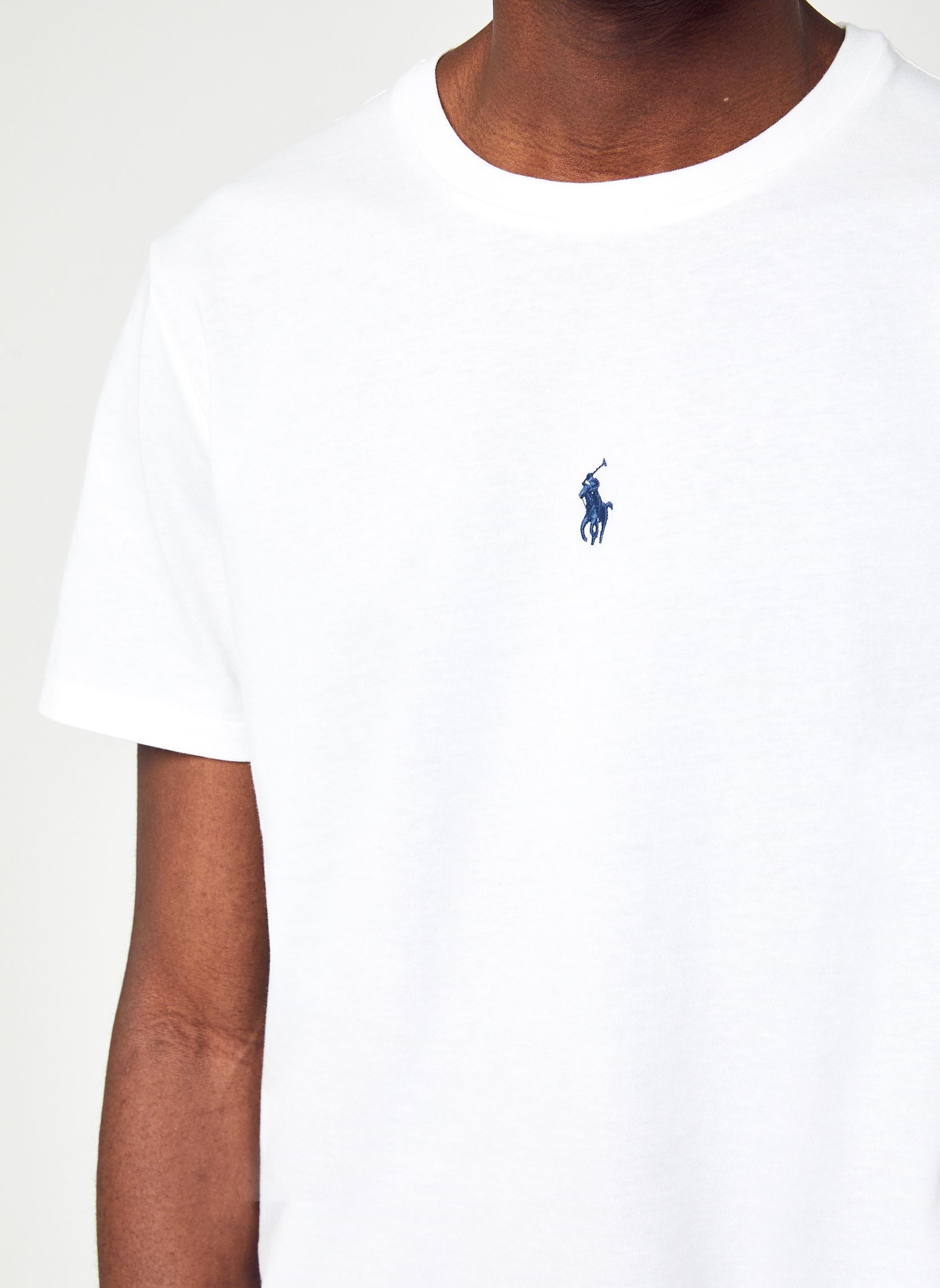Tee-shirts T-shirt ajusté à col rond en jersey 7108 homme blanc Polo Ralph Lauren Tee-shirts T-shirt ajusté à col rond en jersey 7108 homme blanc White W