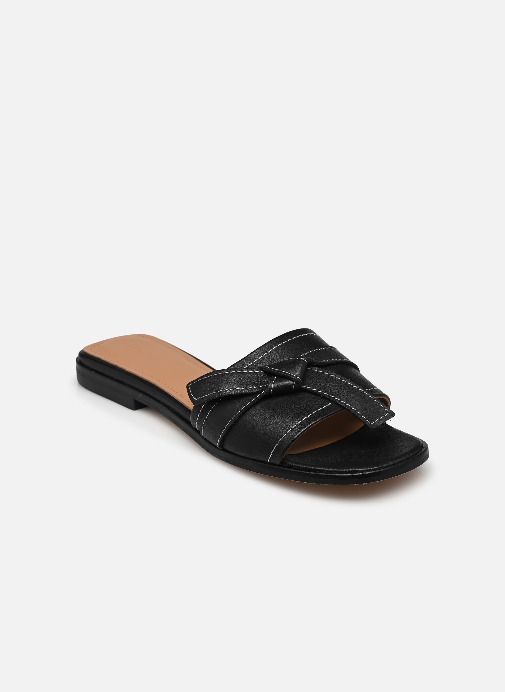 Semler Sandali Donna In Pelle Grezza Nera – Con Chiusure In Velcro E Fibbia – Plantare Imbottito In Pelle – Suola Antiscivolo