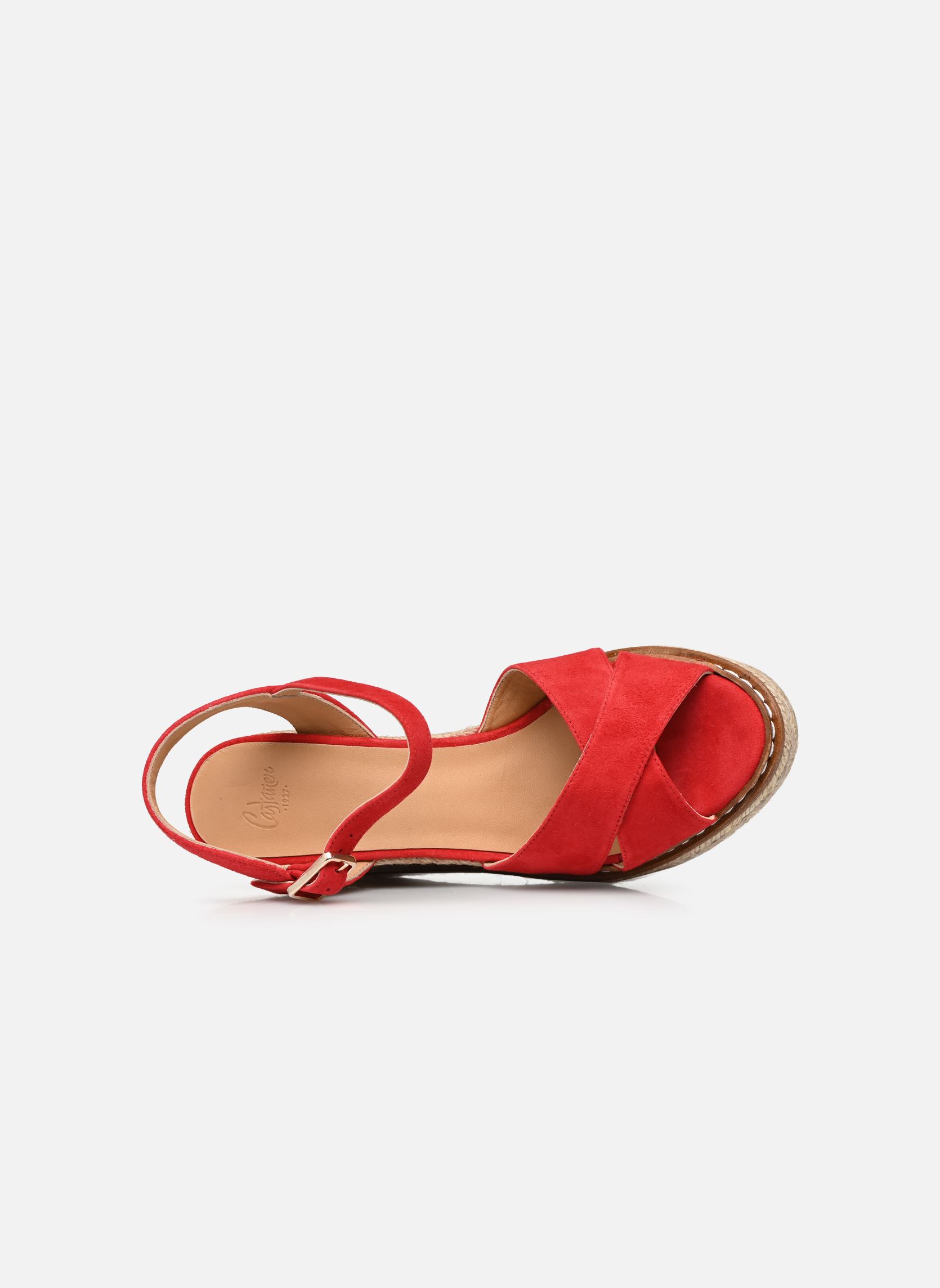 Espadrillas con zeppa e plateau Blaudia H8 donna rosso Castaner Espadrillas con zeppa e plateau Blaudia H8 donna rosso ROJO CARMIN
