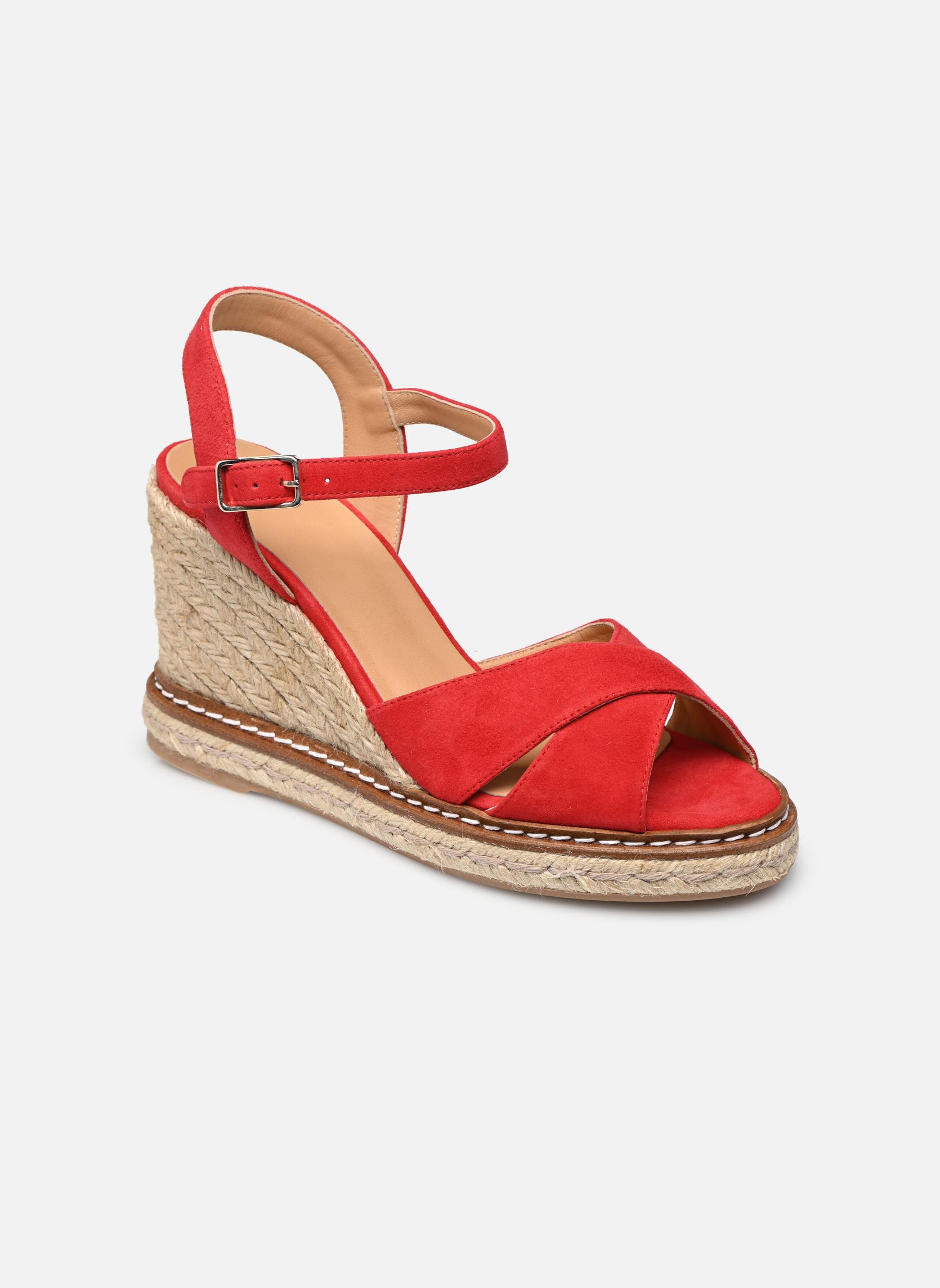 Espadrillas con zeppa e plateau Blaudia H8 donna rosso Castaner Espadrillas con zeppa e plateau Blaudia H8 donna rosso ROJO CARMIN