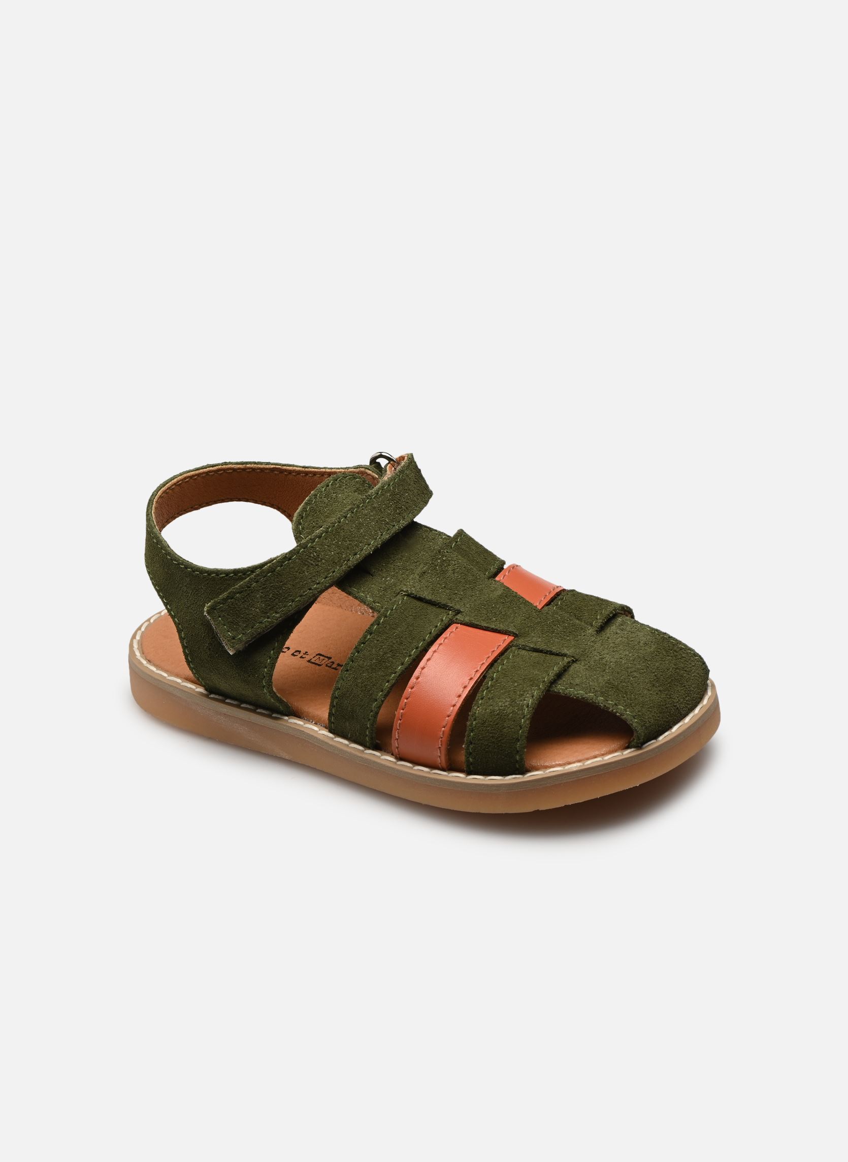 Sandalen BACAGE LEATHER jongens groen Rose et Martin Sandalen BACAGE LEATHER jongens groen KAKI