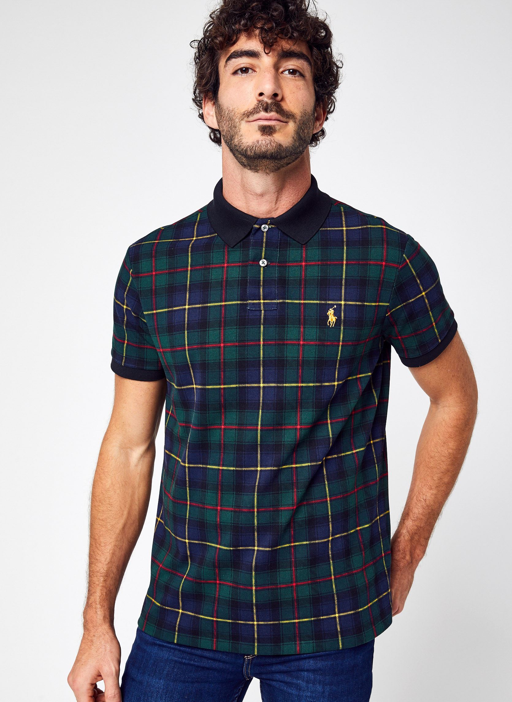Polo's Polo MC Custom Slim Fit Tartan Polo Play heren blauw Polo Ralph Lauren Polo's Polo MC Custom Slim Fit Tartan Polo Play heren blauw THE POLO TARTAN