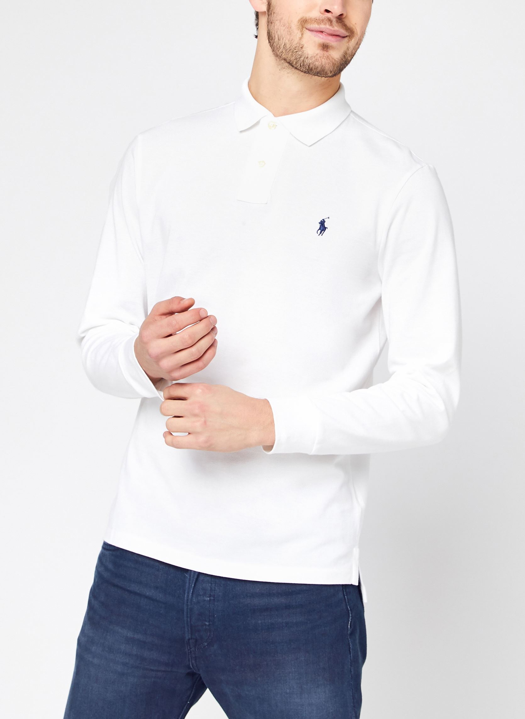 Polos Polo Coupe Ajustée En Piqué 710680790 homme blanc Polo Ralph Lauren Polos Polo Coupe Ajustée En Piqué 710680790 homme blanc WHITE