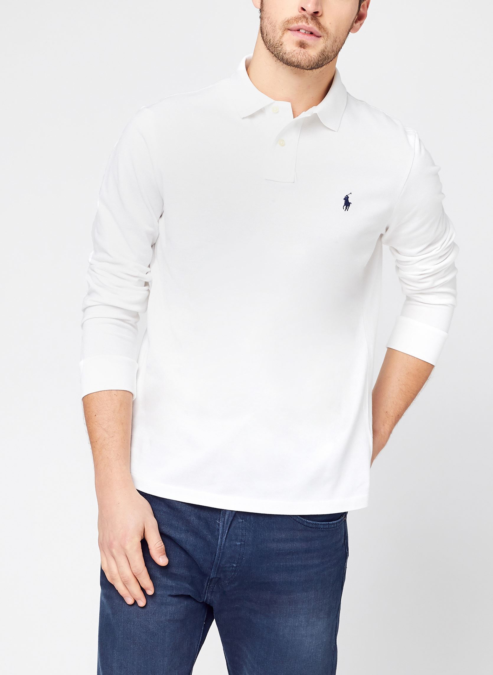 Polos Polo Coupe Ajustée En Piqué 710680790 homme blanc Polo Ralph Lauren Polos Polo Coupe Ajustée En Piqué 710680790 homme blanc WHITE
